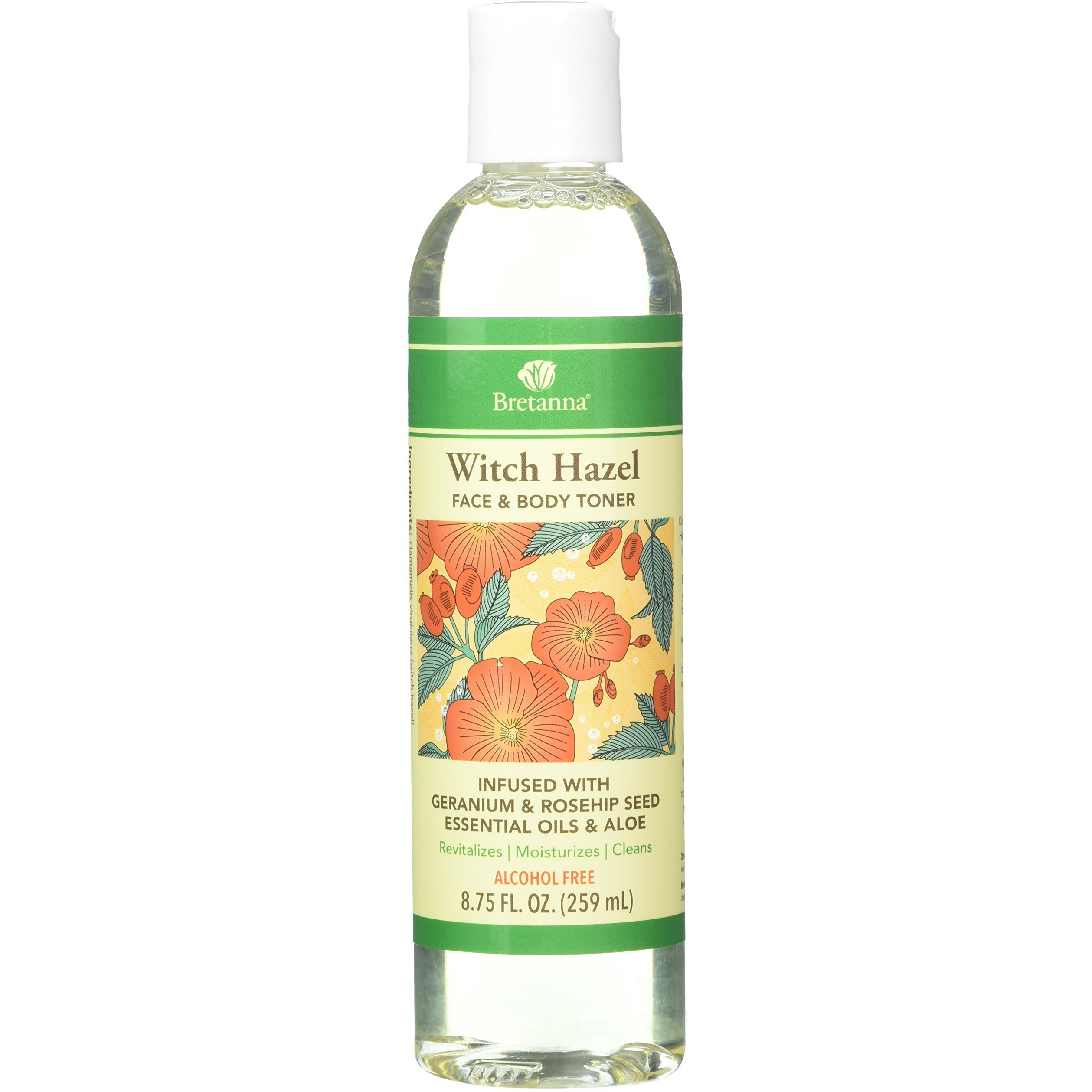 BretanBretna Witch Hazel Toner Geranium Rosehip, 8.75 fl oz
