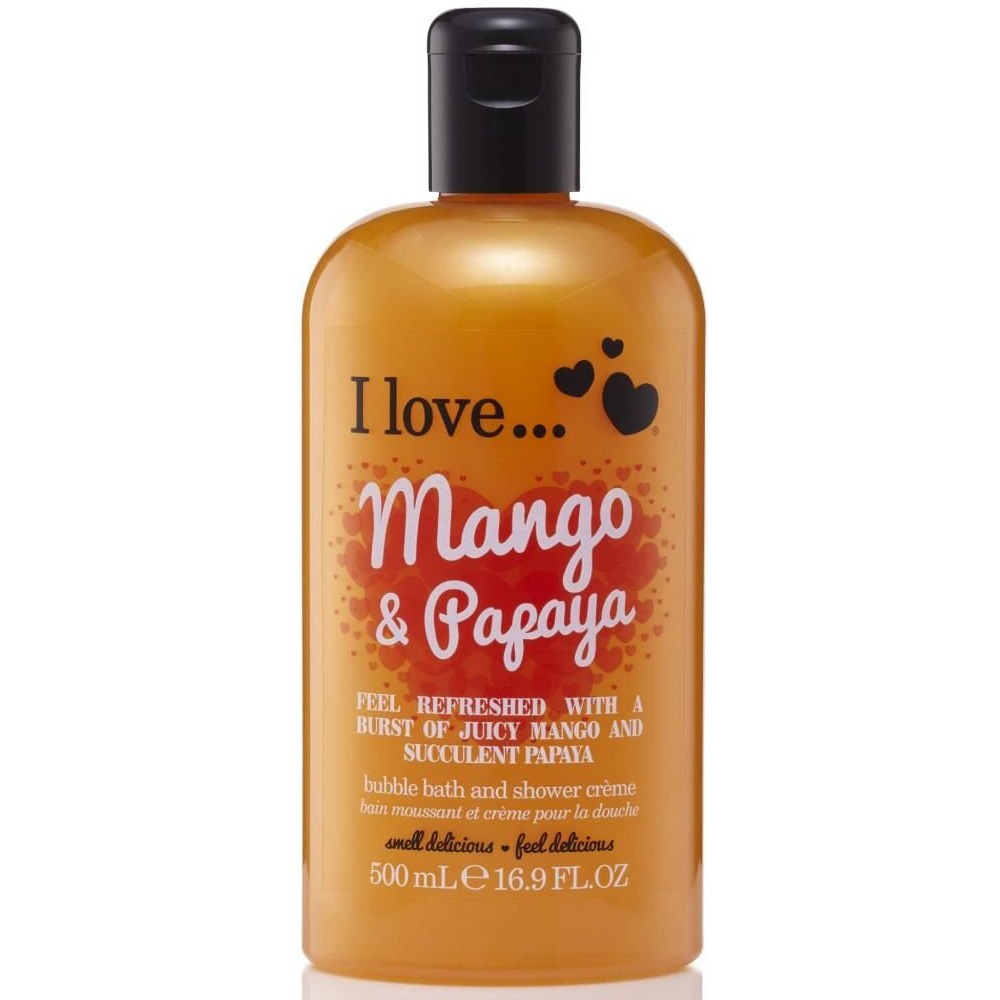 Bath and Shower Creme - Mango and Papaya by I Love Cosmetics for Women - 16.9 oz Shower Cream