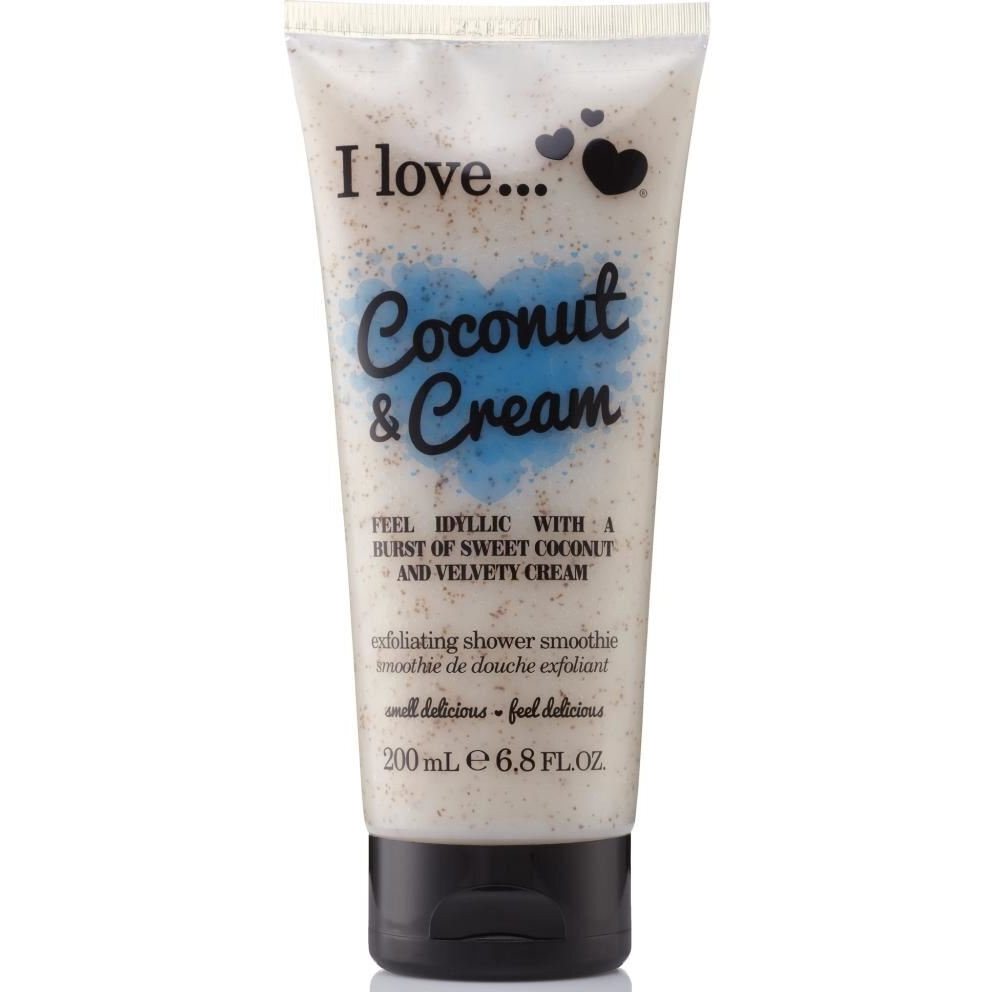 Exfoliating Shower Smoothie - Coconut and Cream by I Love Cosmetics for Women - 6.8 oz Exfoliator