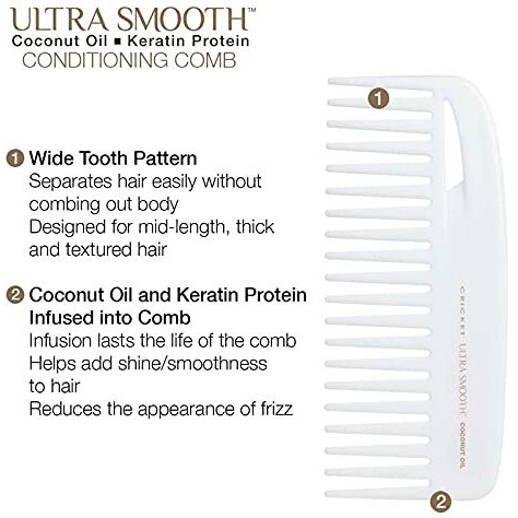 Ultra Smooth Coconut Conditioning Comb by Cricket for Unisex - 1 Pc Comb