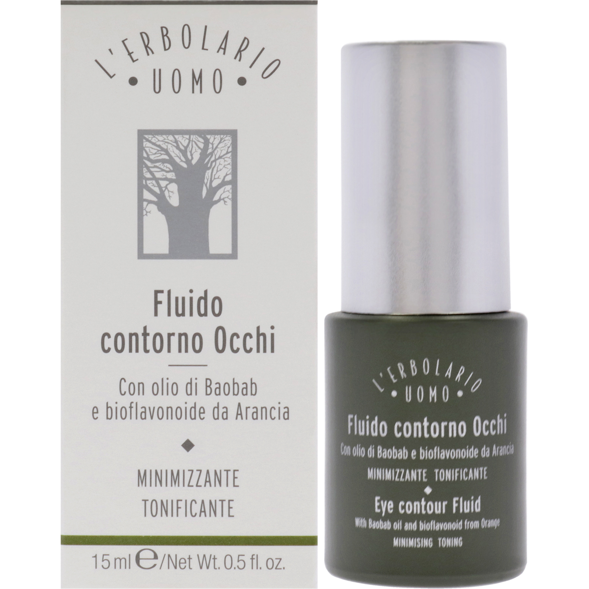 Uomo Eye Contour Fluid by LErbolario for Men - 0.5 oz Treatment