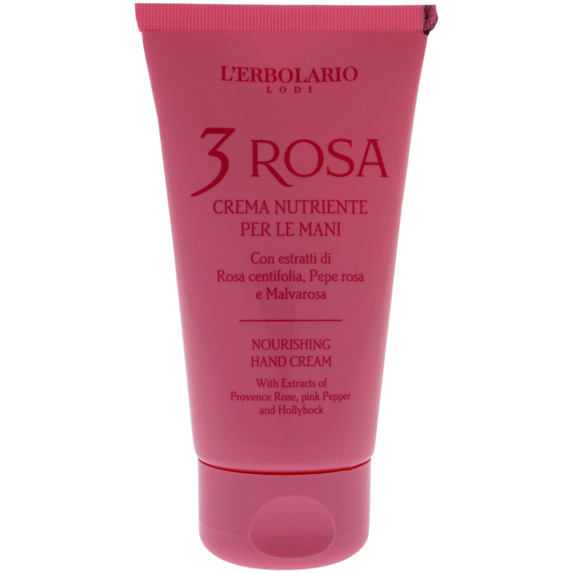 3 Rosa Nourishing Hand Cream by LErbolario for Unisex - 2.5 oz Cream