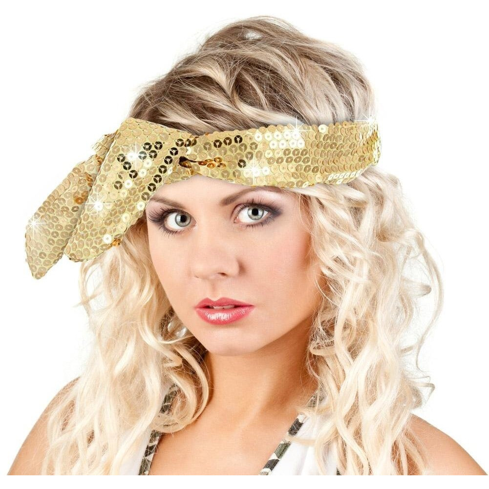 Calypso Studios Glitz Bendi Sequin Wire Headband, Gold(D0102H768ZG.)
