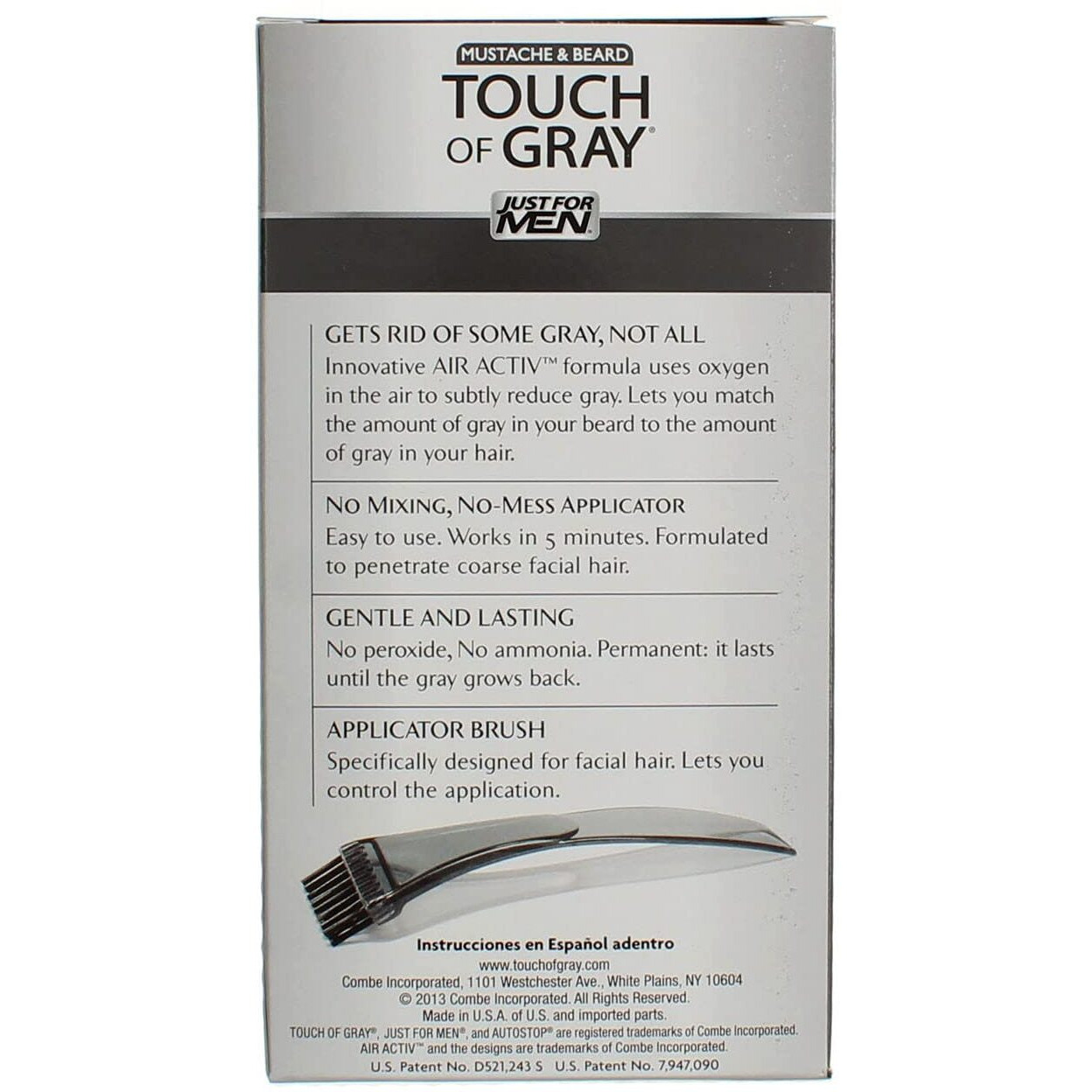 JUST FOR MEN Touch of Gray Mustache & Beard Hair Treatment, Dark Brown & Black 1 ea (Pack of 2)