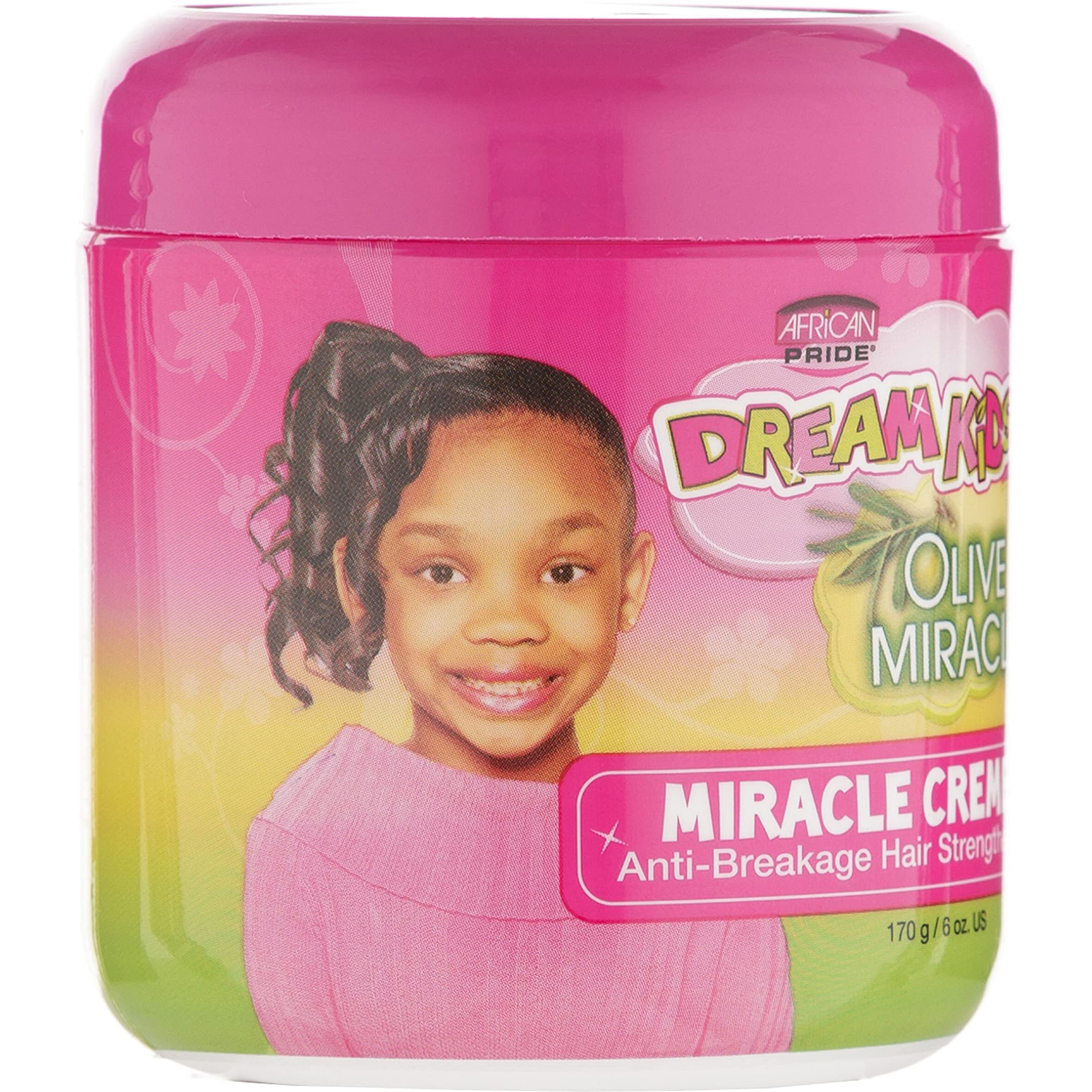 African Pride Dream Kids Olive Miracle Creme Anti-Breakage Hair Strengthener - Helps Strengthen, Condition & Protect Hair, Contains Olive Oil, 6 Oz