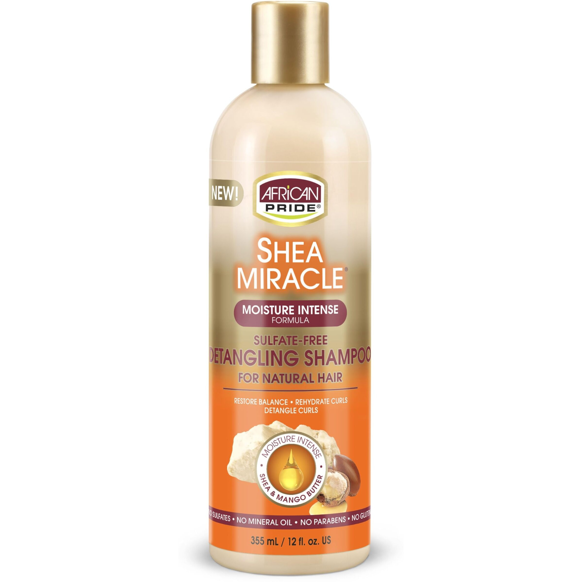 African Pride Shea Butter Miracle Detangling Shampoo, 12 Ounce