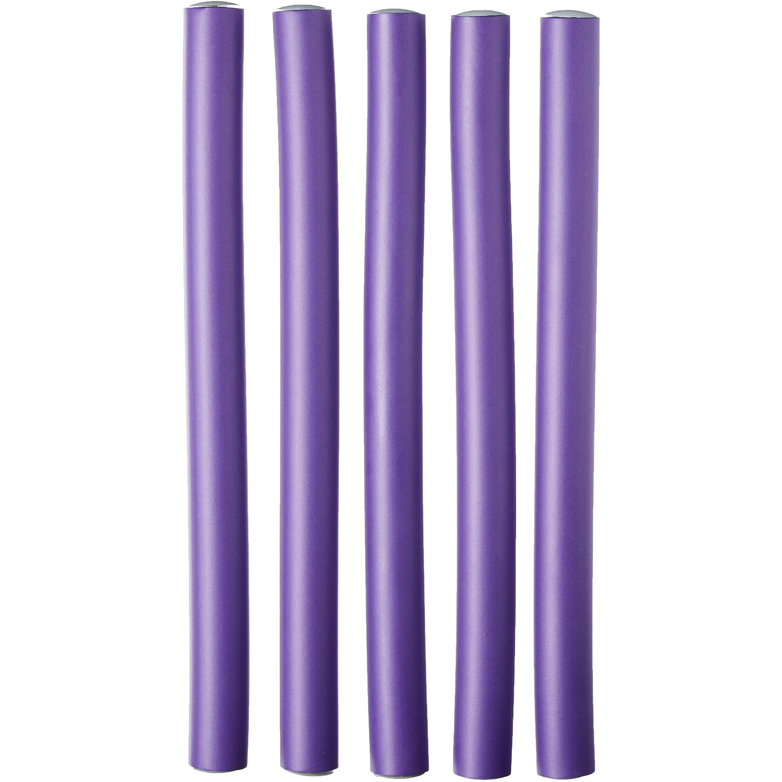 Donna Collection 10 Soft Twist Rollers, Purple, 5 Count