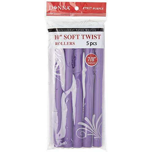 Donna Collection 10 Soft Twist Rollers, Purple, 5 Count