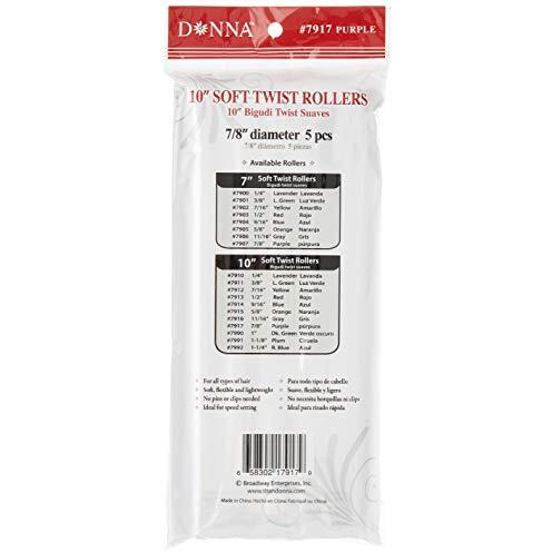 Donna Collection 10 Soft Twist Rollers, Purple, 5 Count