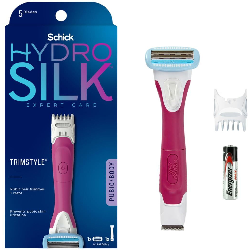 Schick Hydro Silk TrimStyle Moisturizing Razor for Women with Bikini Trimmer,1 Count
