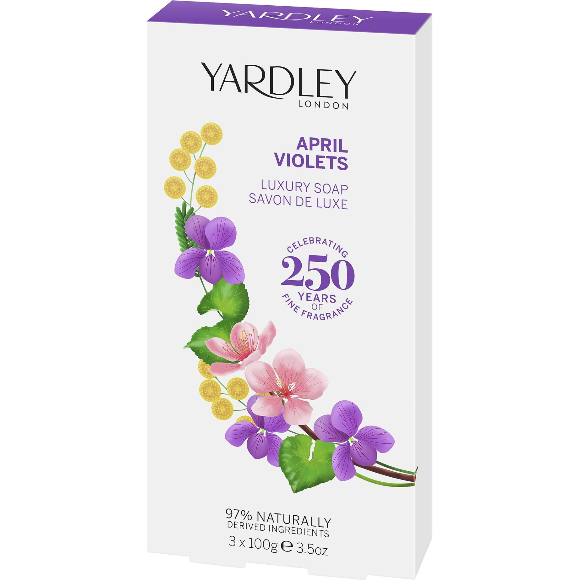 April Violets by Yardley London 3 x 3.5 oz Soap 3.5 oz(D0102HAX1SG.)