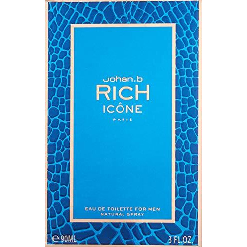 Rich Icone by Johan.b, 3 oz Eau De Toilette Spray for Men