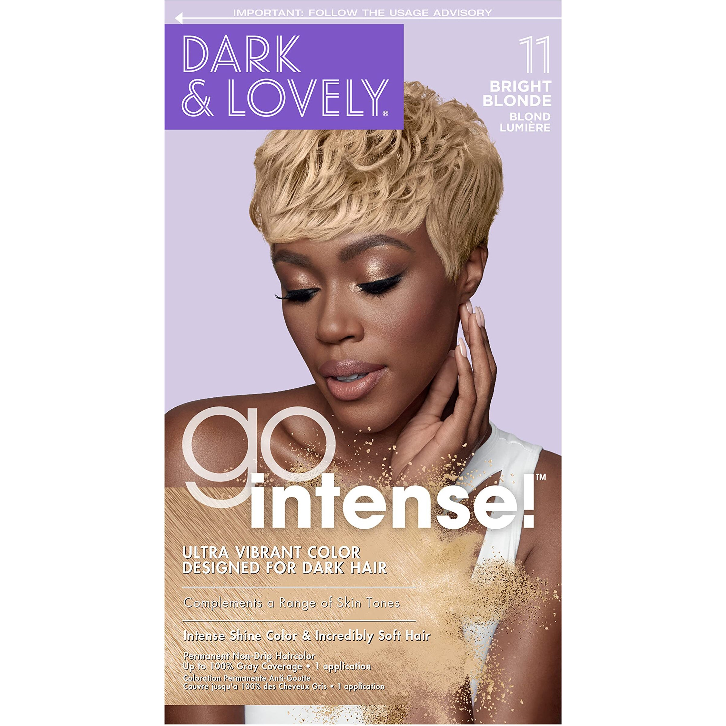 SoftSheen-Carson Dark and Lovely Ultra Vibrant Permanent Hair Color Go Intense Hair Dye for Dark Hair with Olive Oil for Shine and Softness, Light Golden Blonde