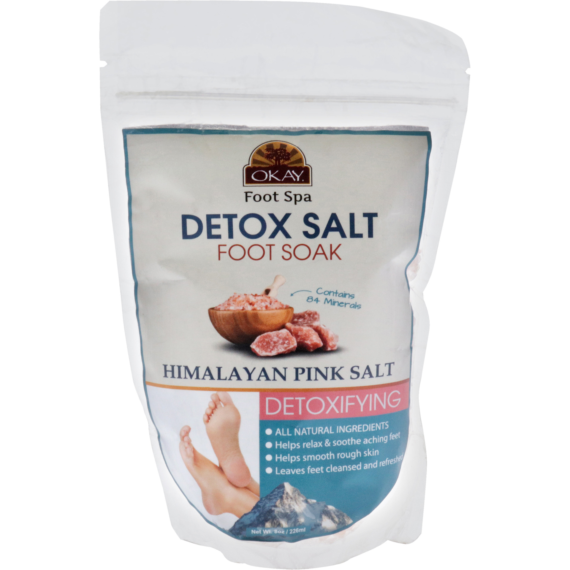 Detox Himalayan Pink Salt by Okay for Unisex - 8 oz Bath Salt