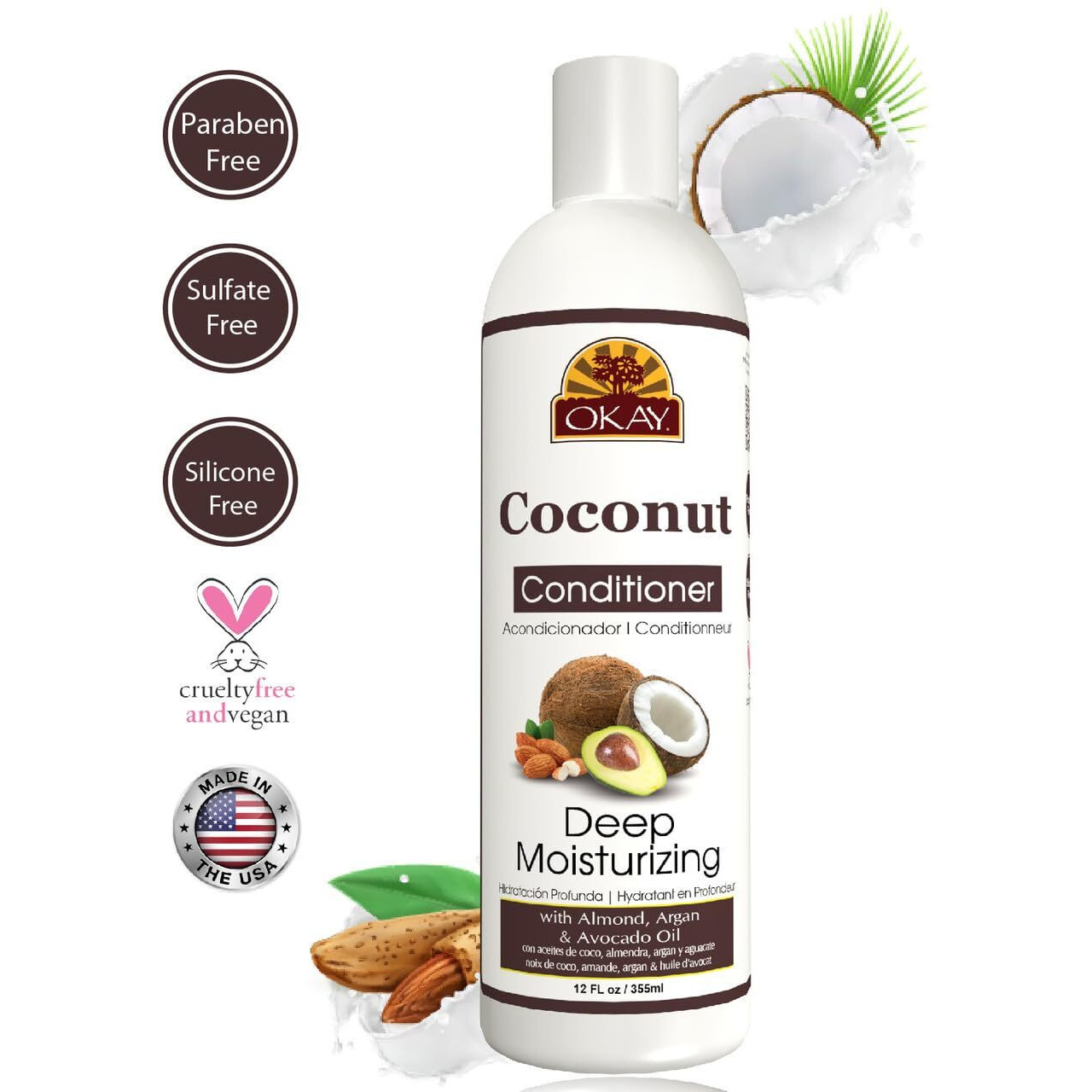 Okay Coconut Deep Moisturizing Conditioner, 12 Fl Oz