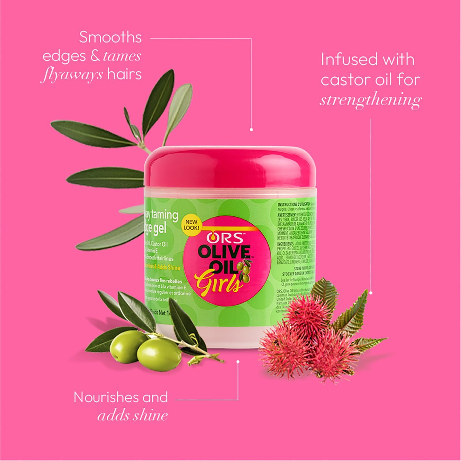 ORS OLIVE OIL GIRLS Fly-Away Gel for Taming Edges Infused with Olive Oil and Vitamin E (5.0 oz)