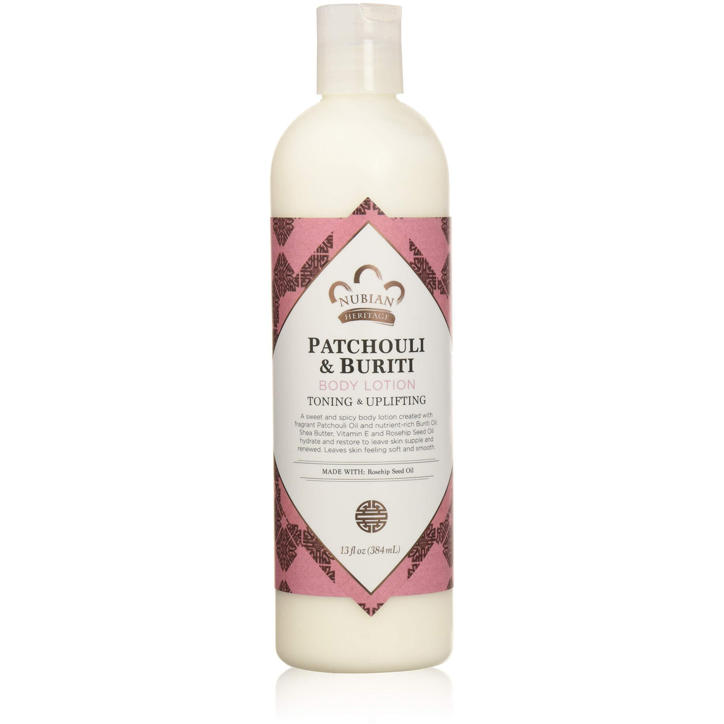 Nubian Heritage Body Lotion with Shea Butter and Rose Hips Lotion PATCHOULI & BURITI,13 fl oz