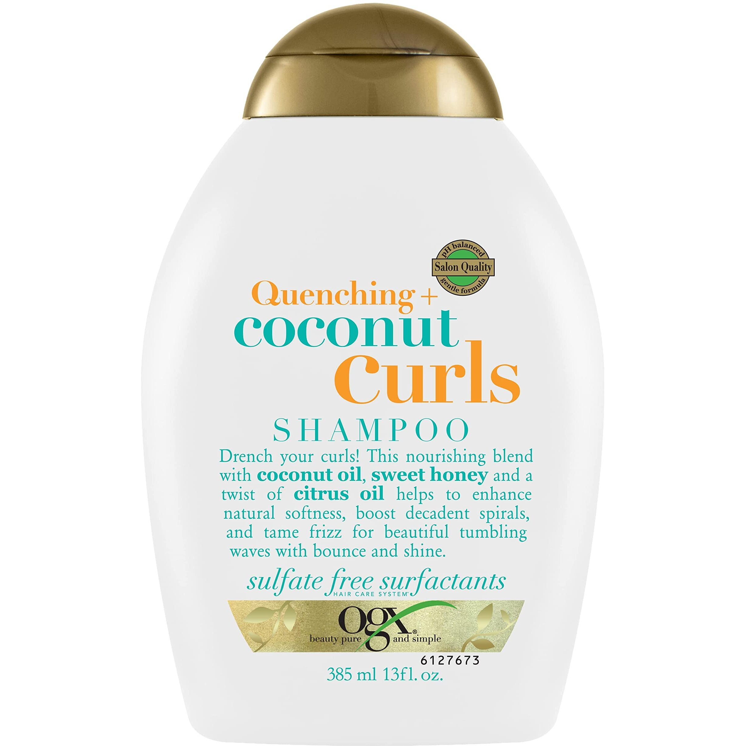 Organix Quenching Plus Curls Shampoo, Coconut, 13 Fluid Ounce