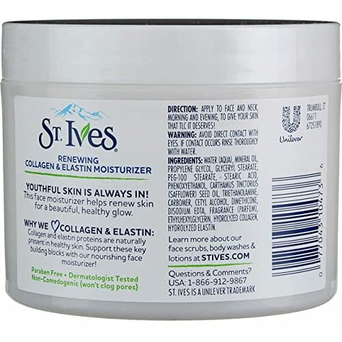 St. Ives Renewing Collagen & Elastin Moisturizer, 10 oz (Pack of 4)