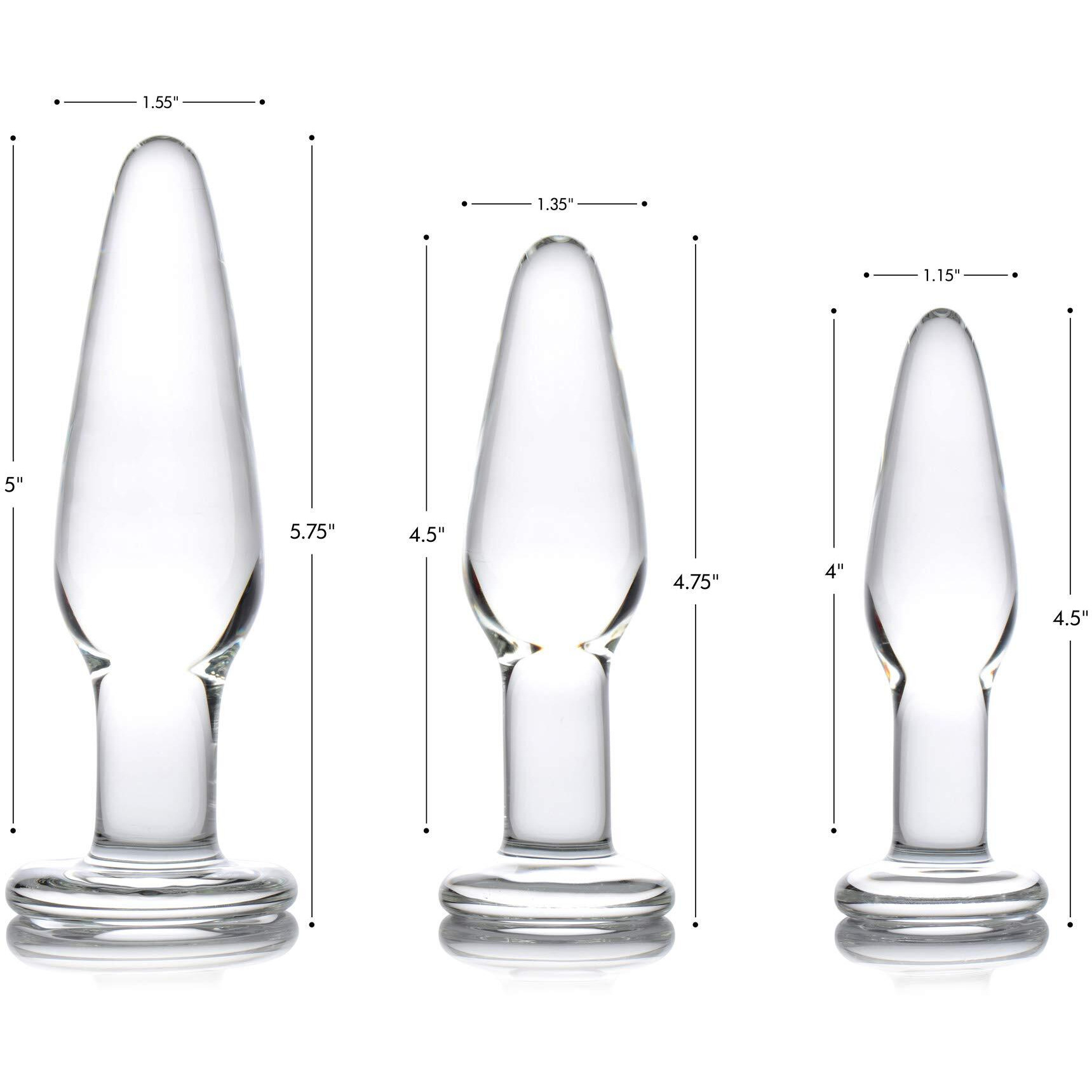 Dosha 3 Piece Glass Anal Plug Kit