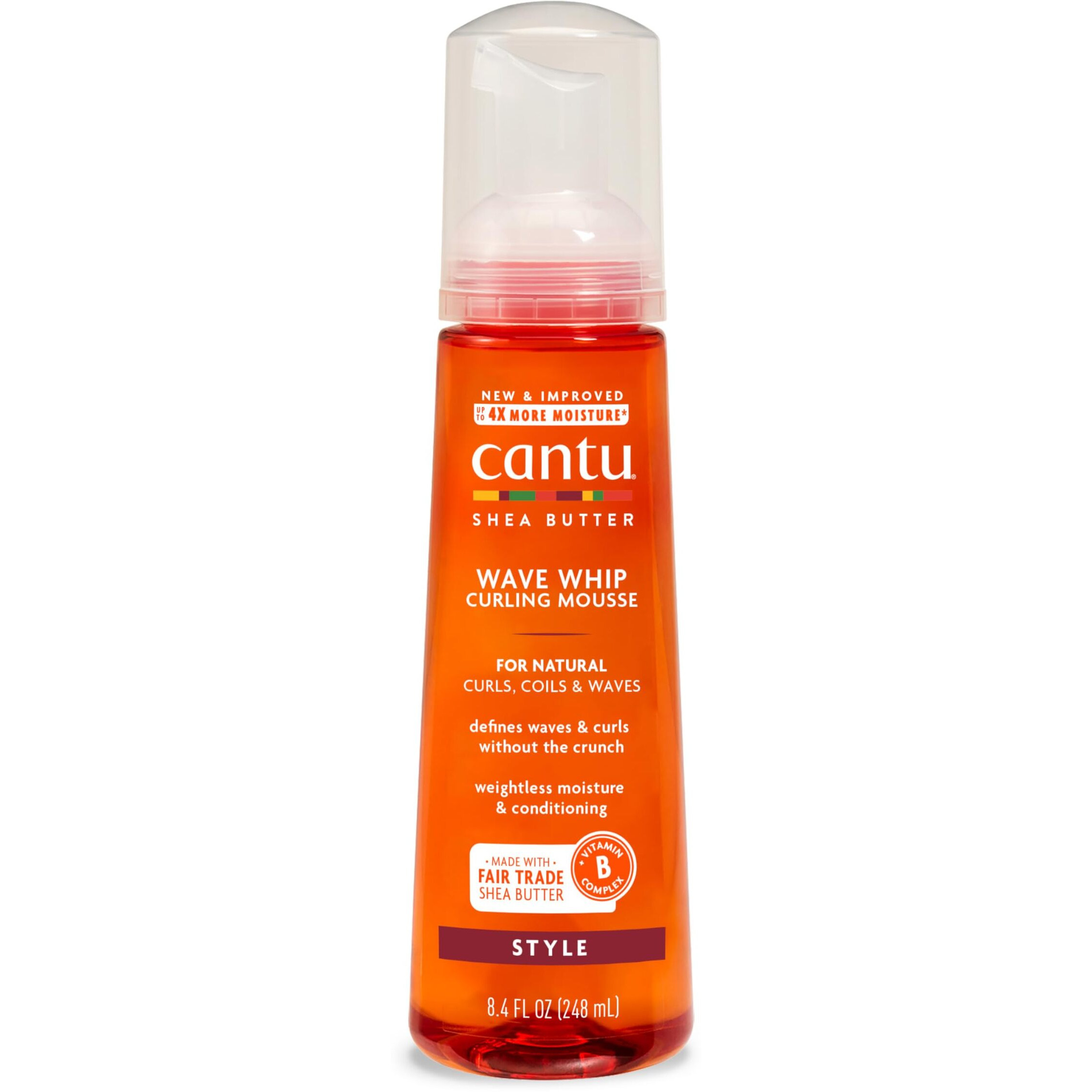Cantu Wave Whip Curling Mousse with Shea Butter for Natural Hair, 8.4 oz (Packaging May Vary)