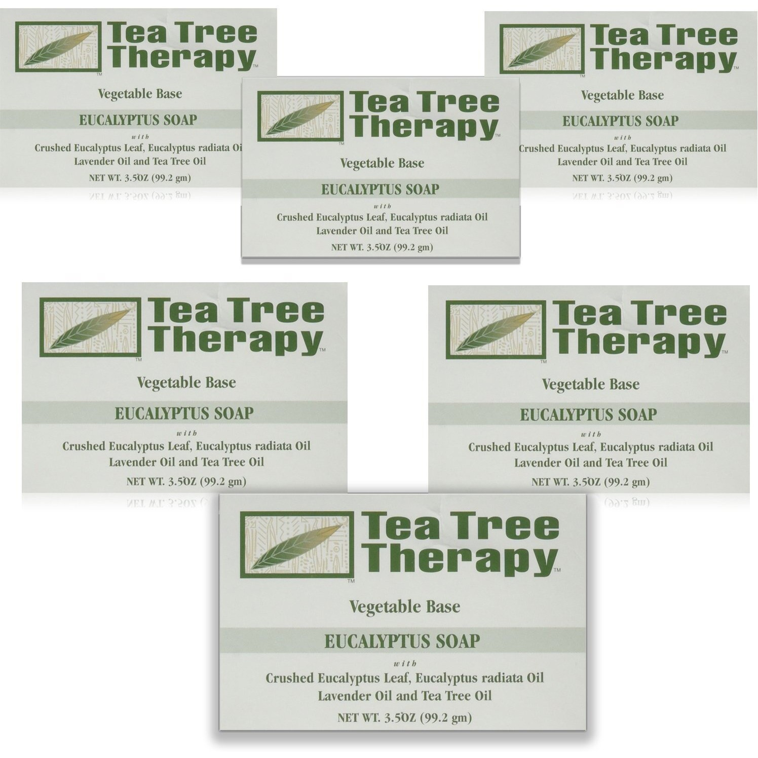 Tea Tree Therapy Vegetable Base Bar Soap, Eucalyptus, 6 Count
