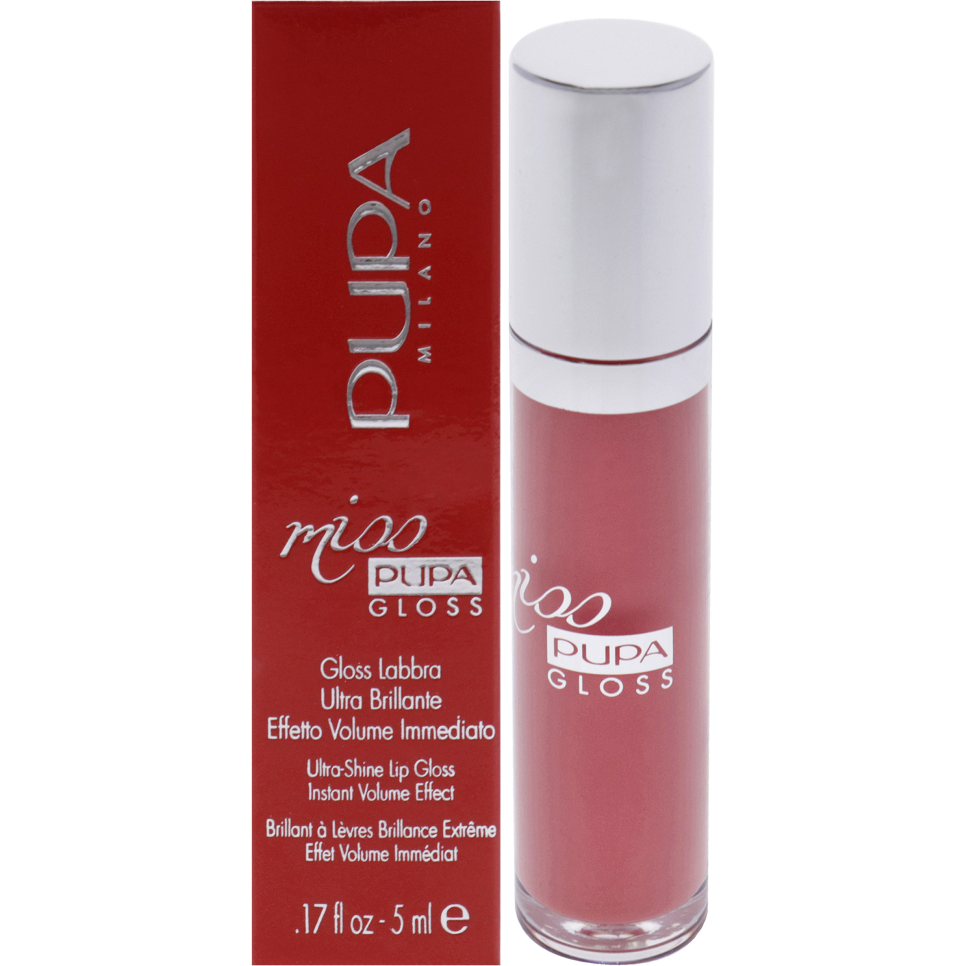 Miss Pupa Gloss Ultra-Shine Lip Gloss - 302 Ingenious Pink by Pupa Milano for Women - 0.17 oz Lip Gloss