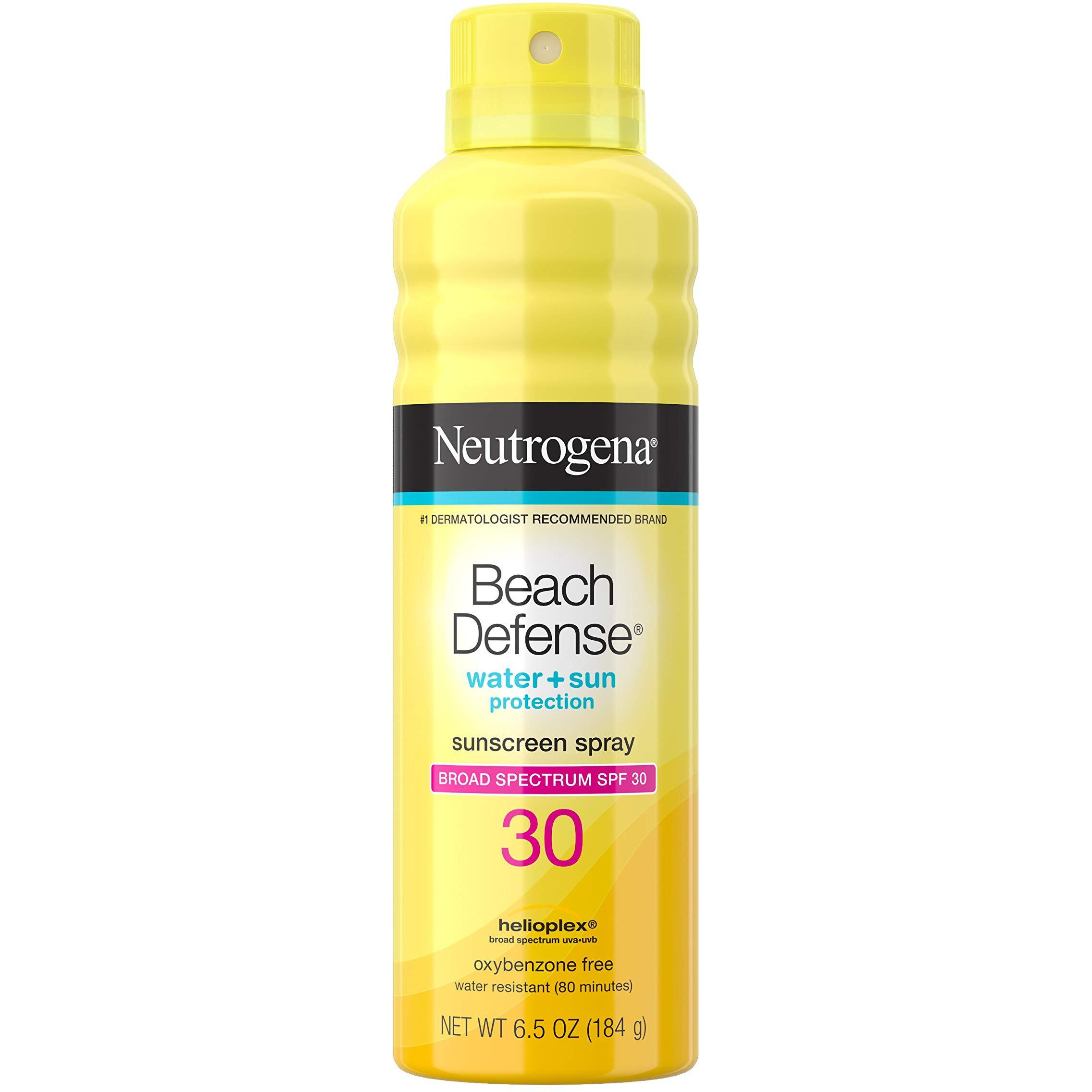 Neutrogena Beach Defense Water-Resistant Sunscreen Body Spray with Broad Spectrum SPF 30, PABA-Free, Oxybenzone-Free Fast-Drying, Superior Sun Protection, 6.5 oz