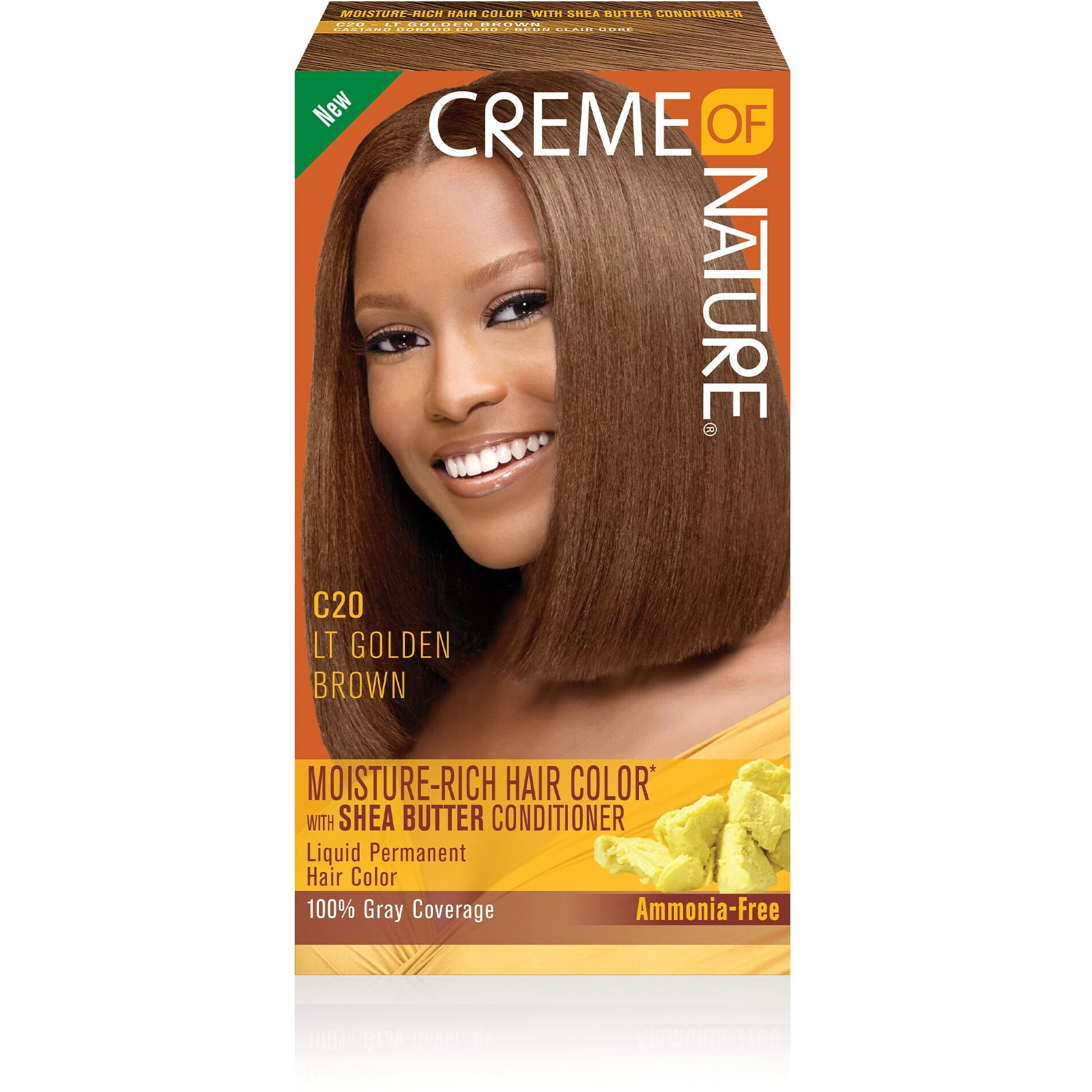 Creme of Nature Moisture Rich Hair Color Kit, C20 Lt Golden Brown, 1 Application