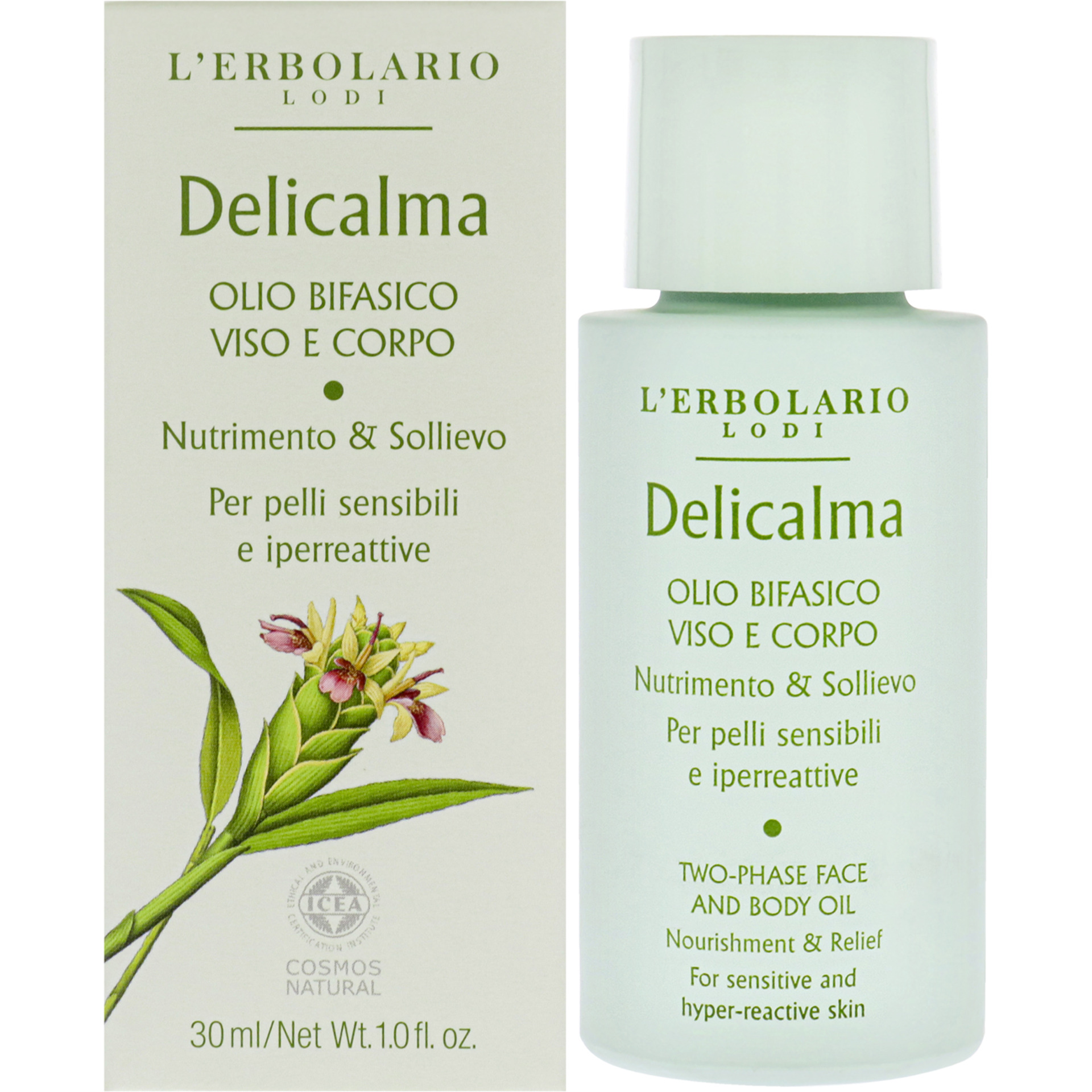 Delicalma Two-Phase Face and Body Oil by LErbolario for Unisex - 1 oz Oil