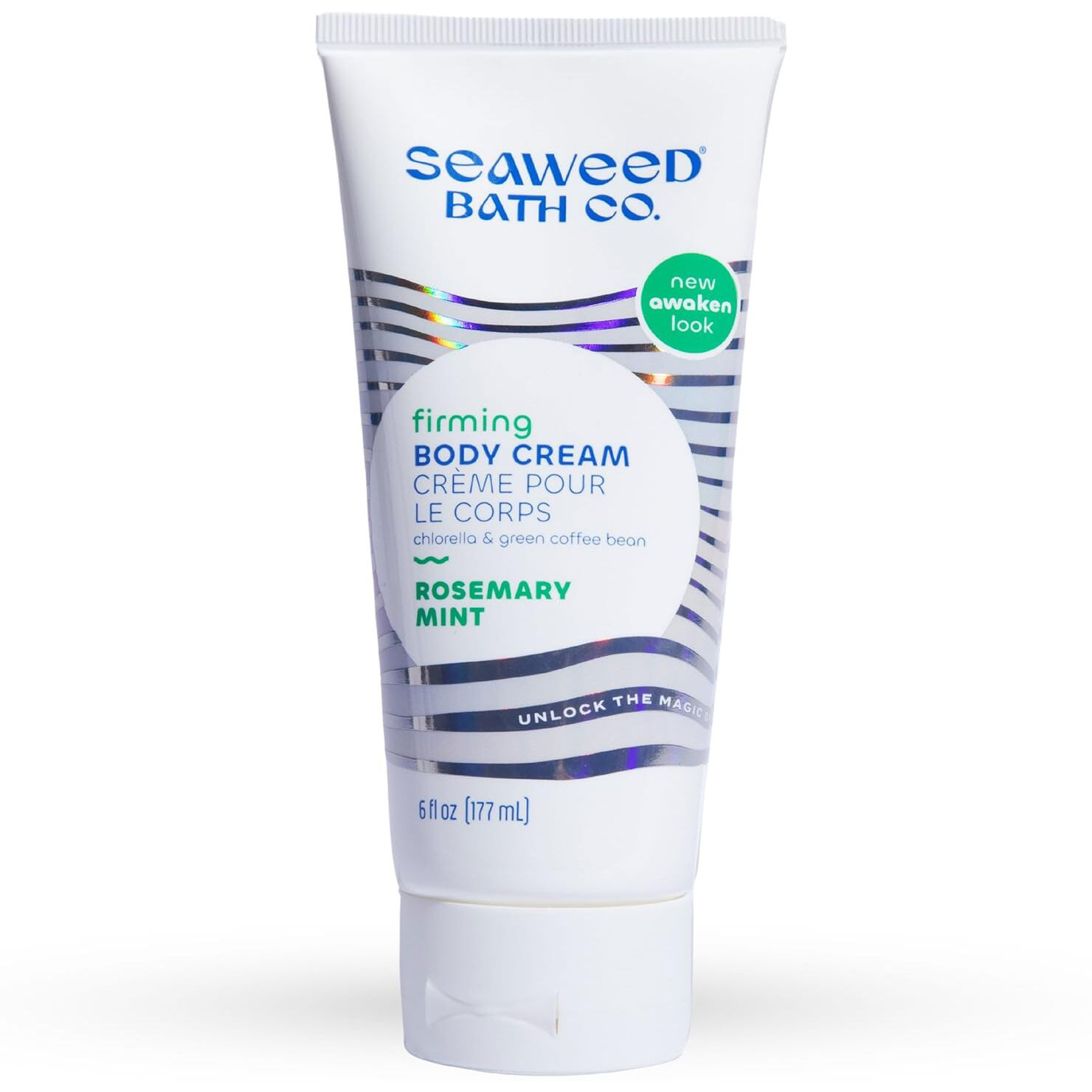 Seaweed Bath Co. Firming Body Cream, Rosemary Mint Scent, 6 Ounce, Skin Toning Hand & Body Lotion Moisturizer for Dry Skin, with Sustainably Harvested Seaweed, Chlorella, Green Coffee Bean