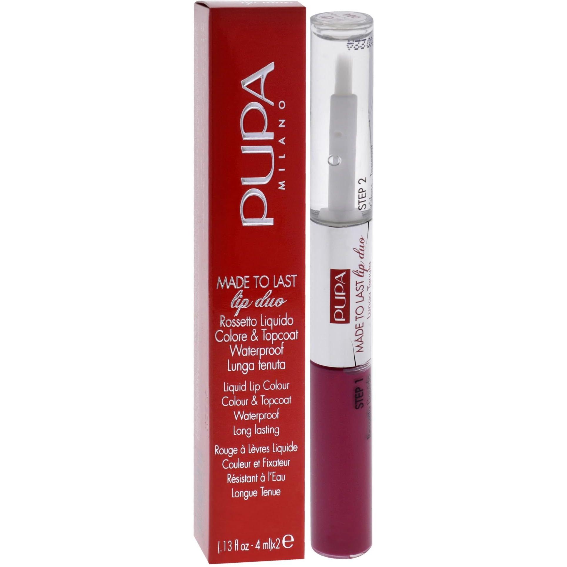 Made To Last Lip Duo - 004 Geranium Fuchsia by Pupa Milano for Women - 0.13 oz Lipstick