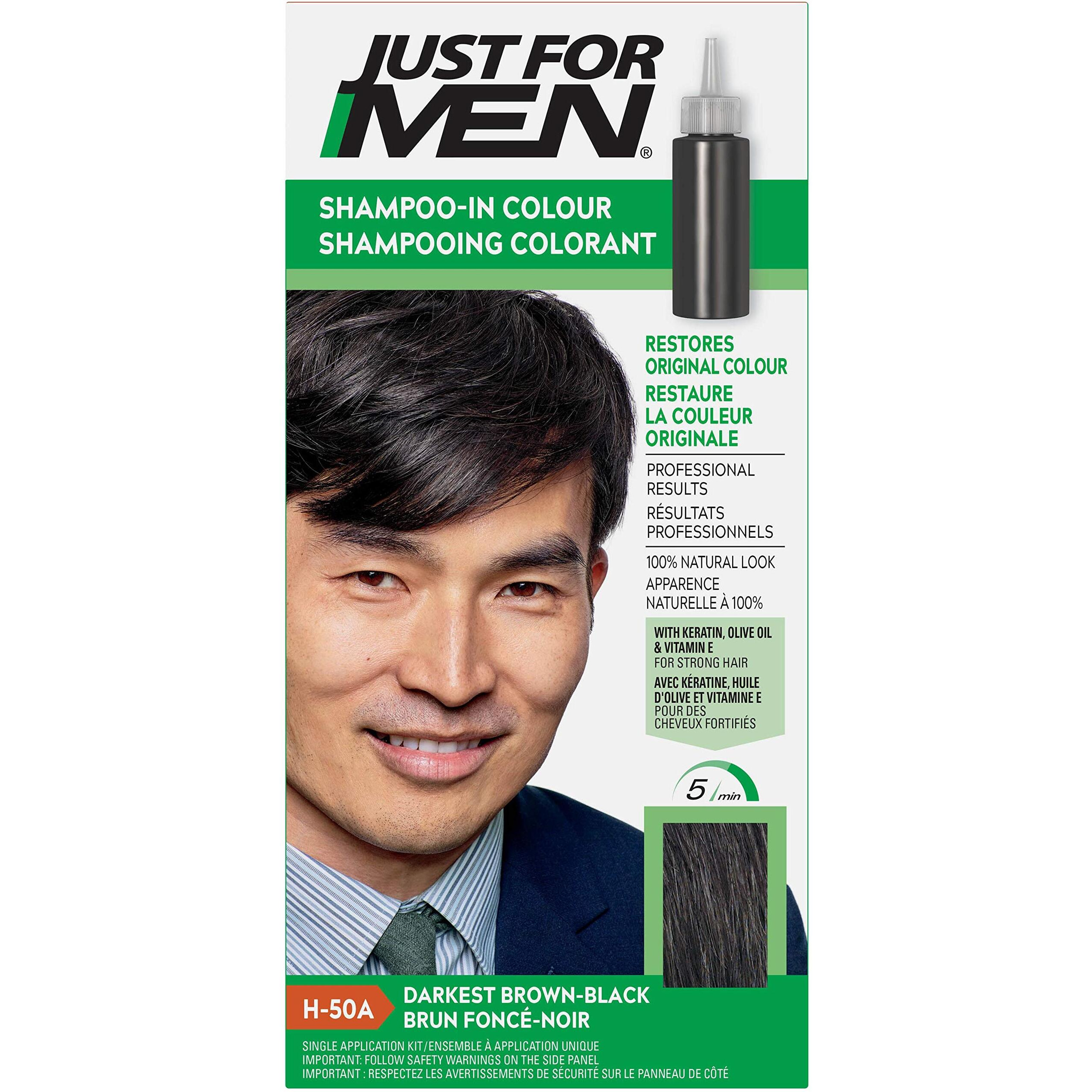 Just For Men Shampoo-In H-50 Haircolor Darkest Brown/Black (2 Pack)