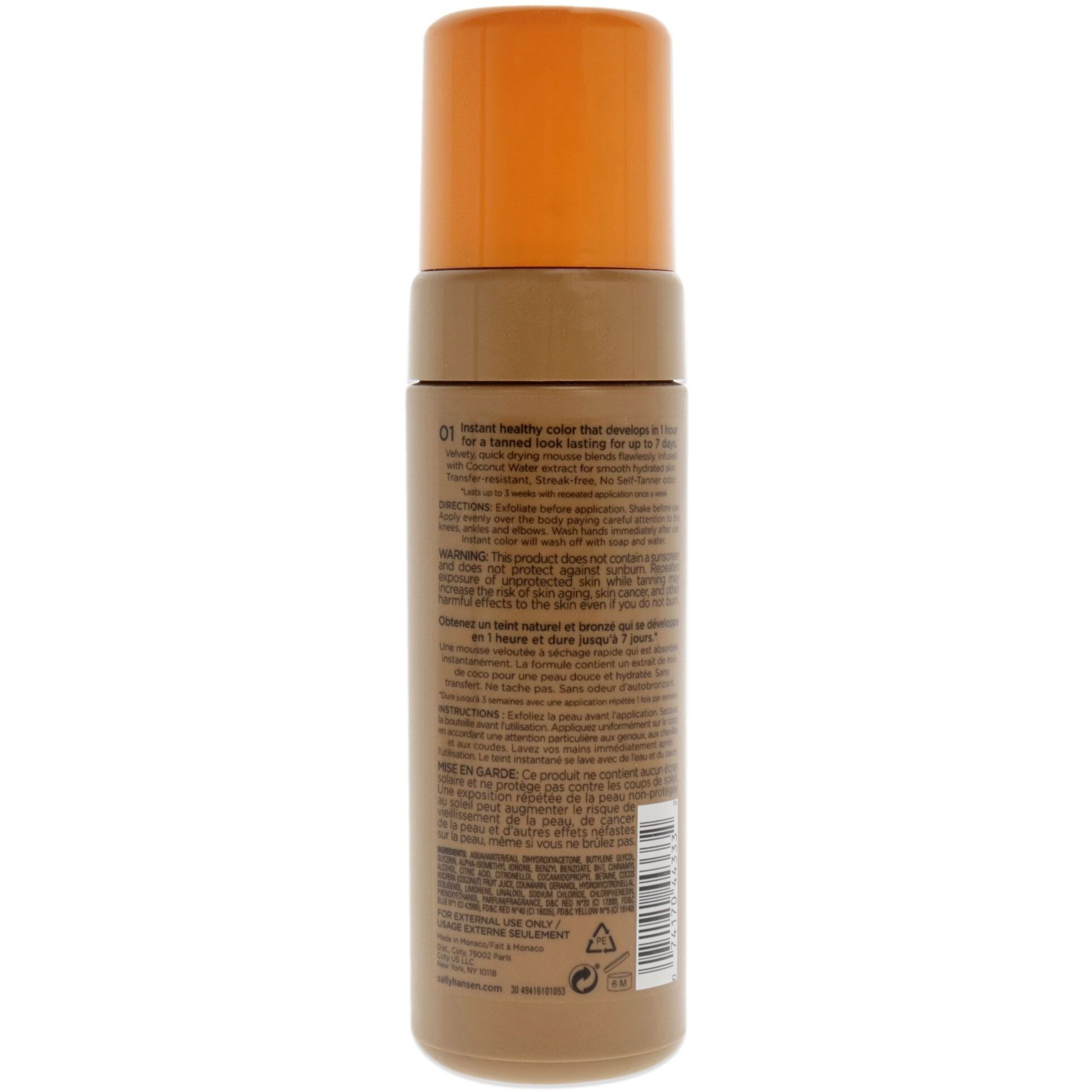 Airbrush Sun Instant Tanning Mousse - 01 Medium by Sally Hansen for Women - 5 oz Bronzer