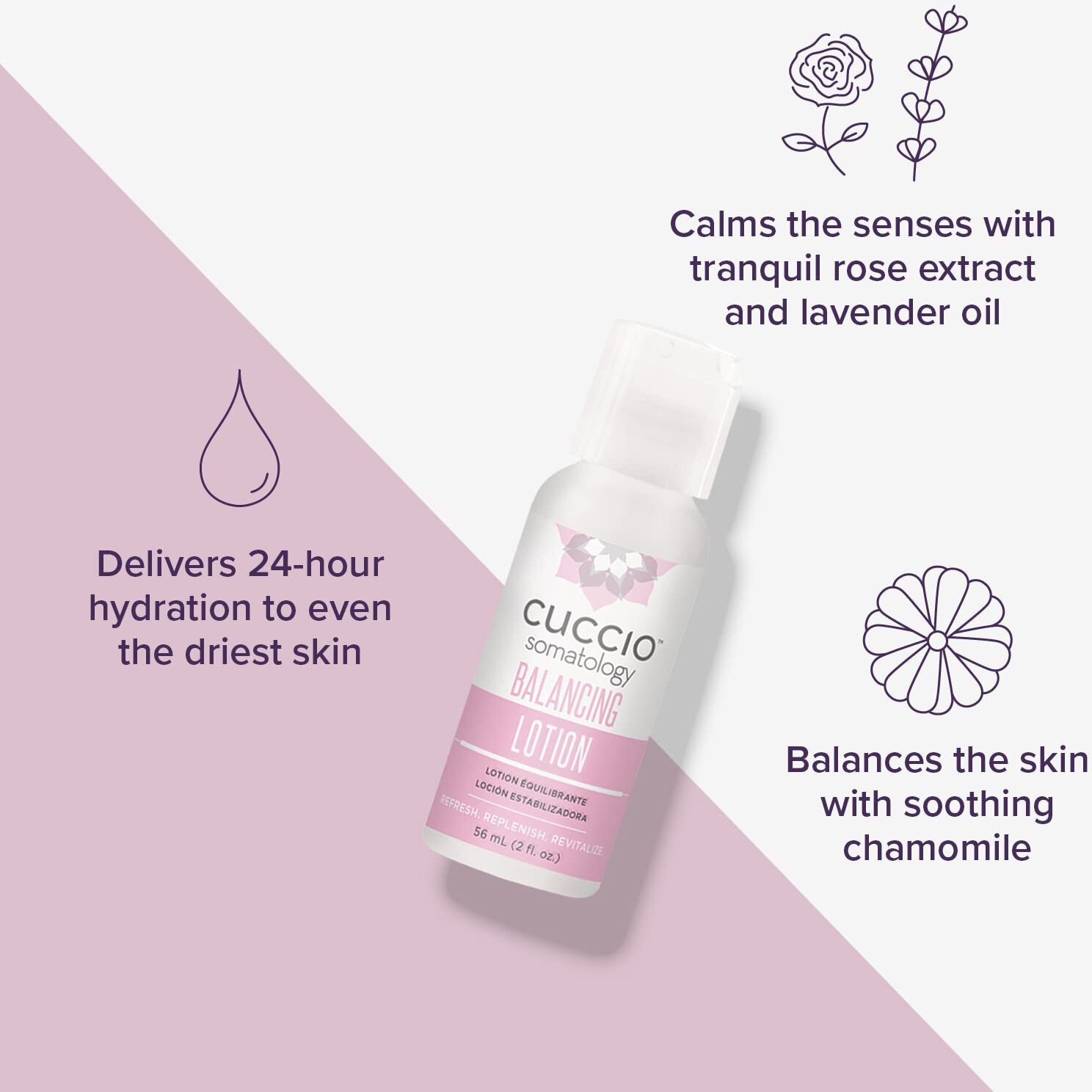Balancing Lotion-Calming Chamomile by Cuccio Somatology for Unisex - 2 oz Body Lotion