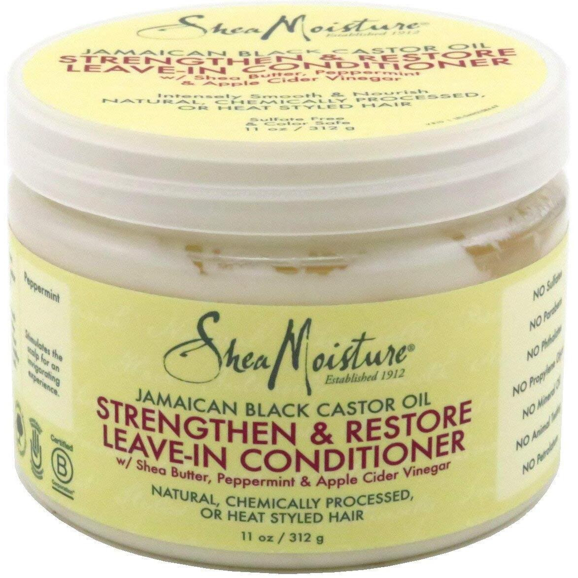 Shea Moisture Jamaican Black Conditioner Leave-In 11 Ounce Jar (325ml) (3 Pack)