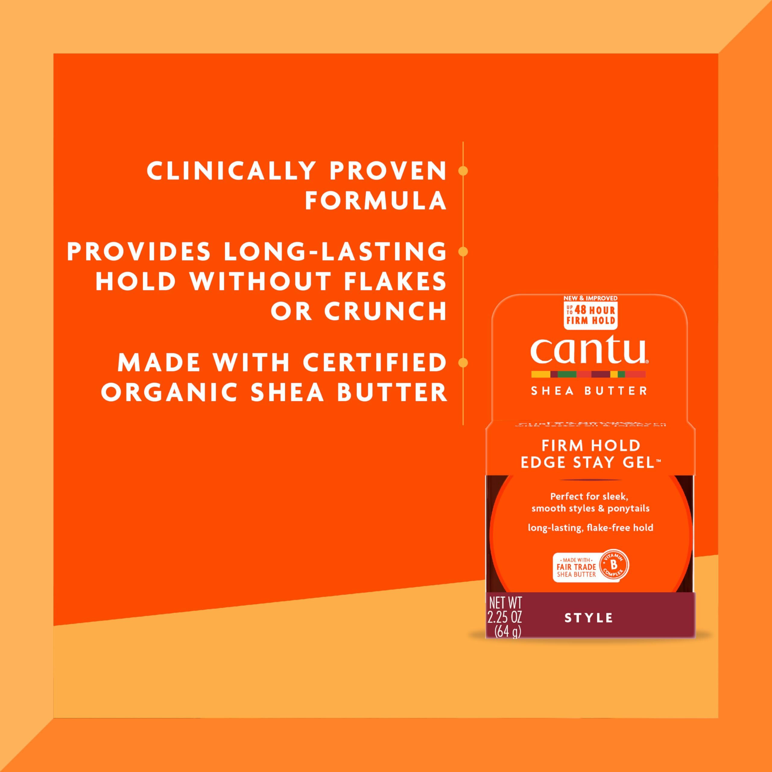 Cantu Extra Hold Edge Stay Gel with Shea Butter, 2.25 oz (Packaging May Vary)