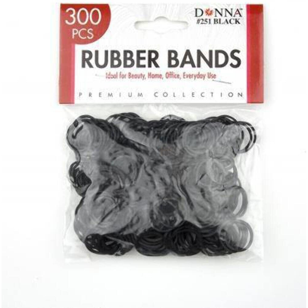 Donna Hair Rubber Bands 250 ct, Black