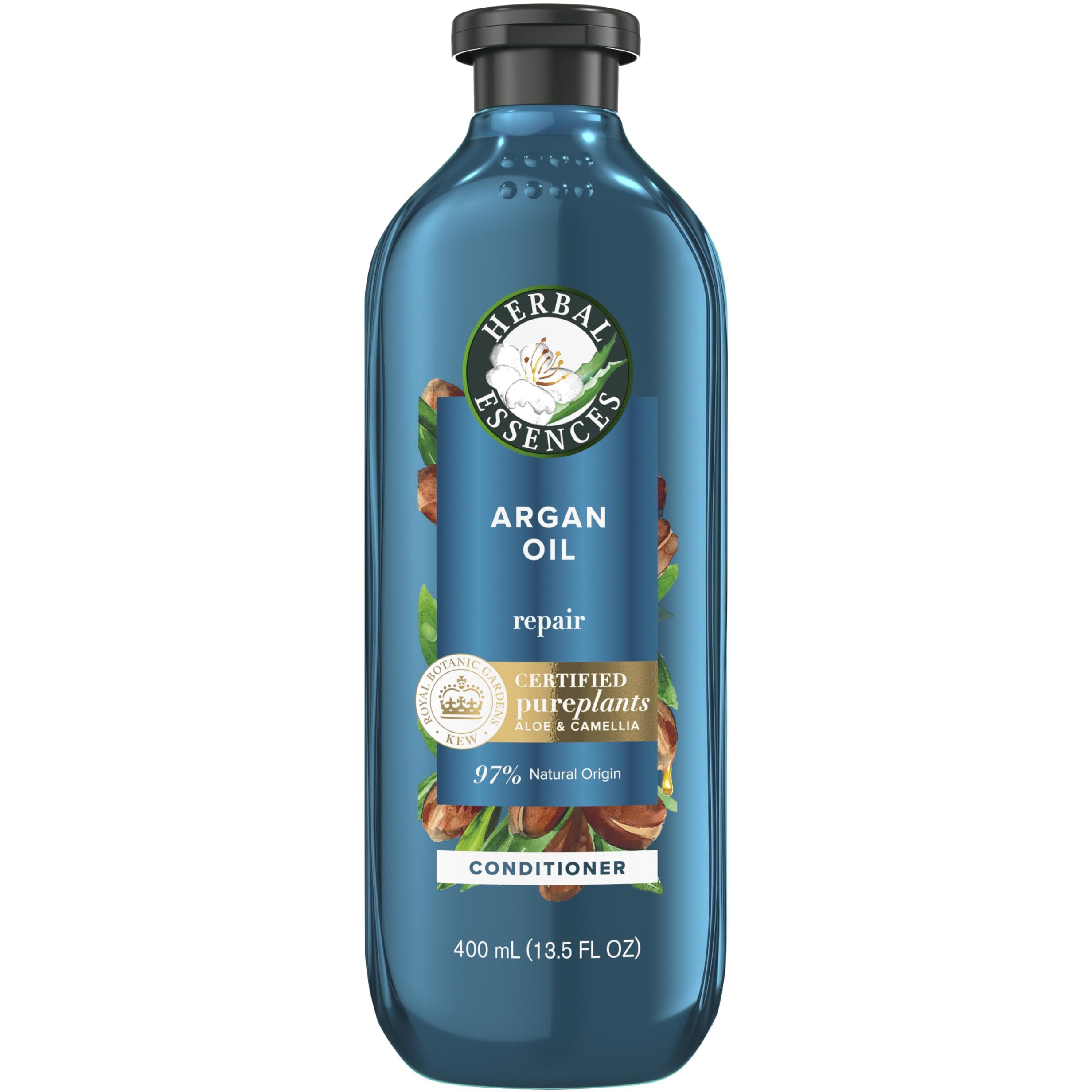 Herbal Essences Argan Oil Paraben Free Conditioner, Hair Repair, 13.5 Fl Oz, with Certified Camellia Oil and Aloe Vera, For All Hair Types, Especially Damaged Hair