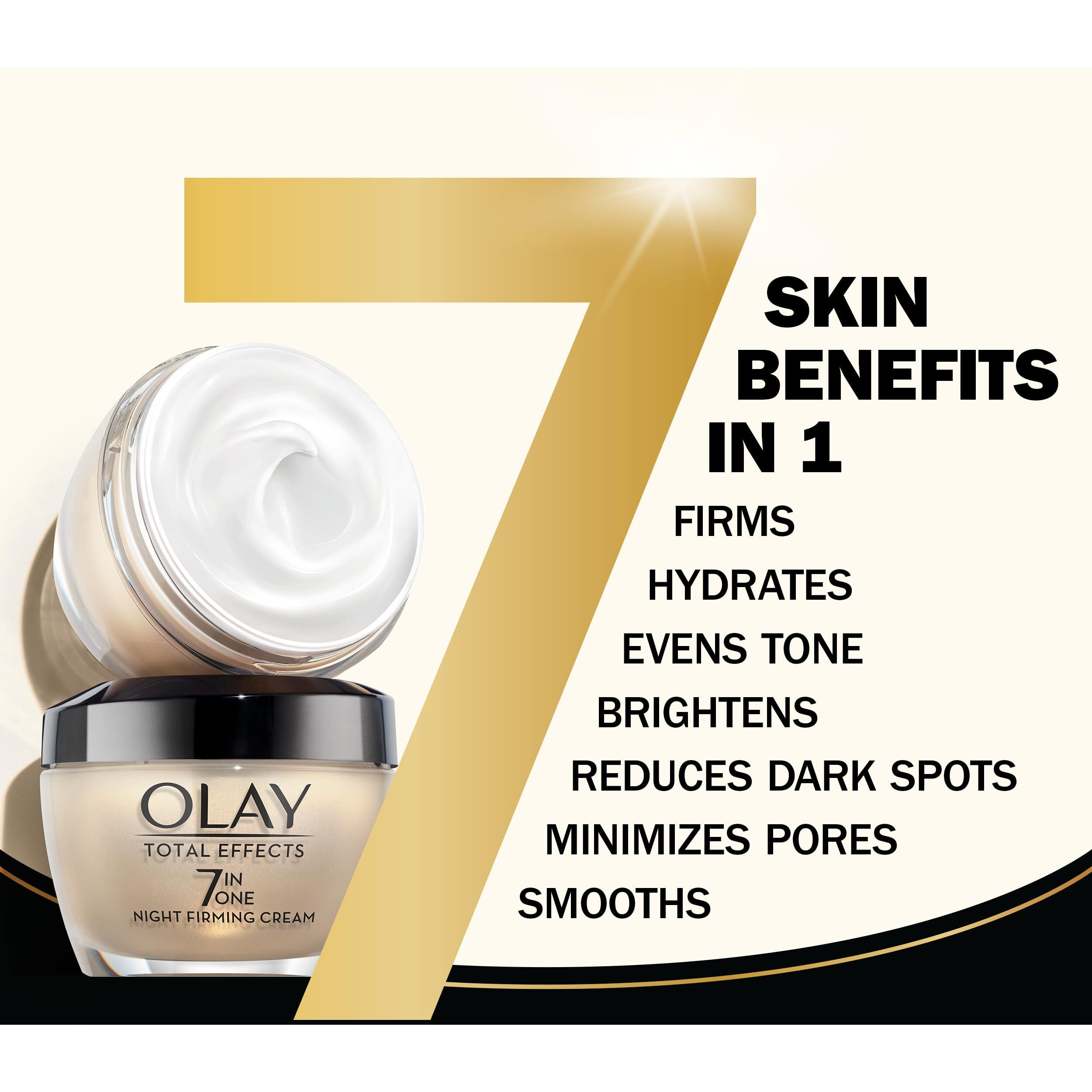 Olay Total Effects Anti-Aging Night Firming Cream & Face Moisturizer with Vitamin C & E, 1.7 Fluid Ounce