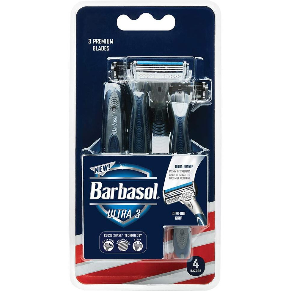 Barbasol Ultra 3 Premium Disposable Razor, 4 Count