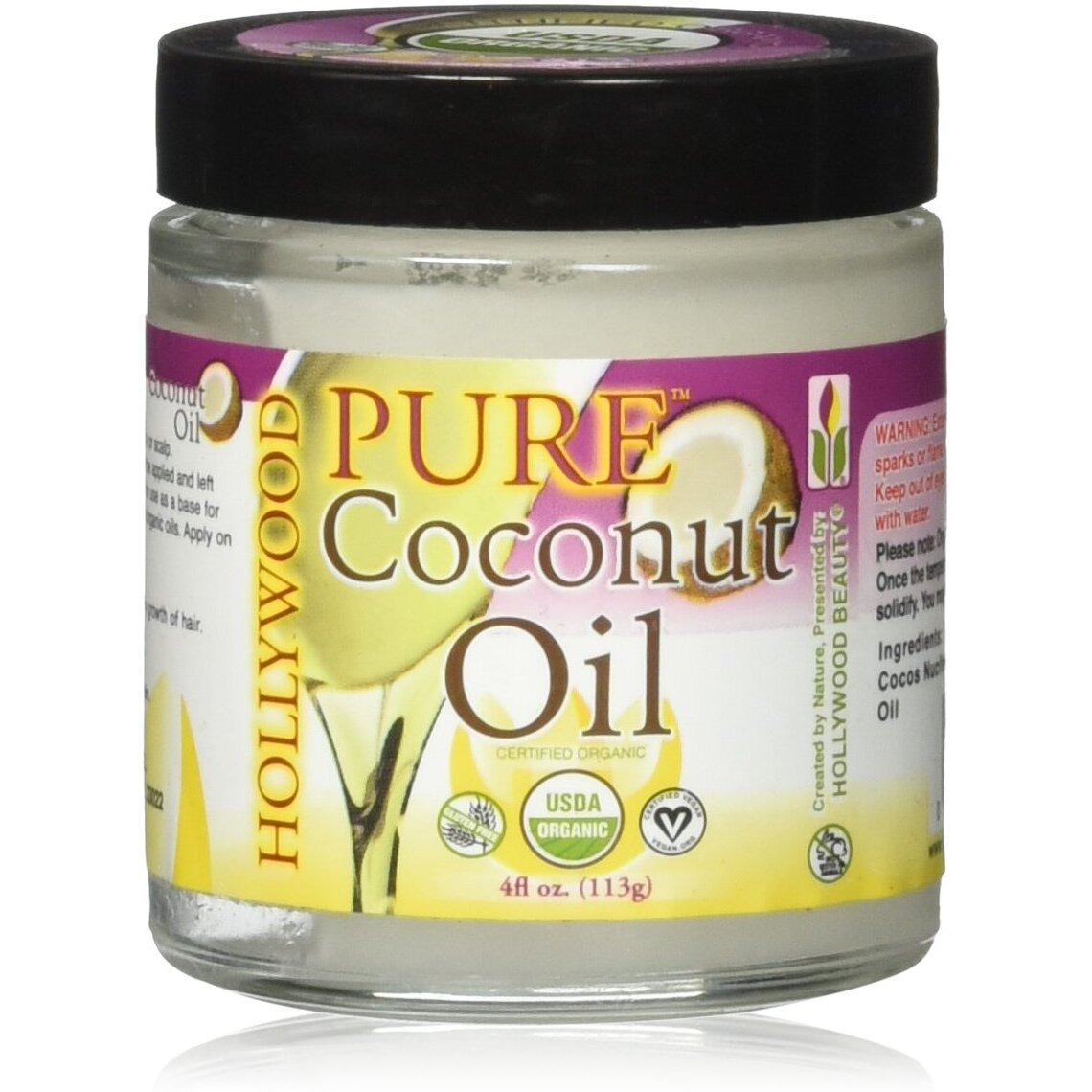 Hollywood Beauty 100% Pure Coconut Oil - 4 Oz