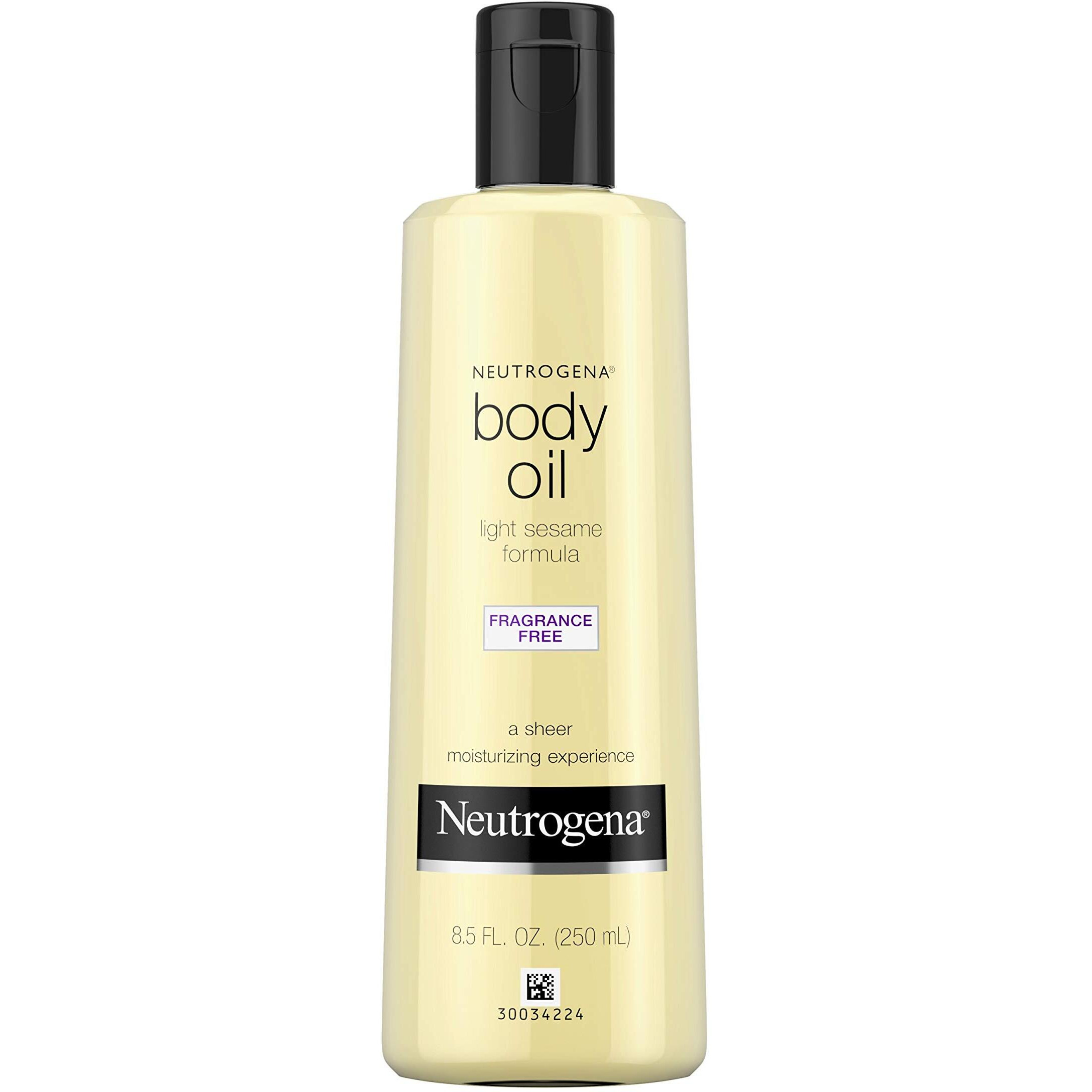 Neutrogena Fragrance-Free Lightweight Body Oil for Dry Skin, Sheer Moisturizer in Light Sesame Formula, 8.5 fl. oz