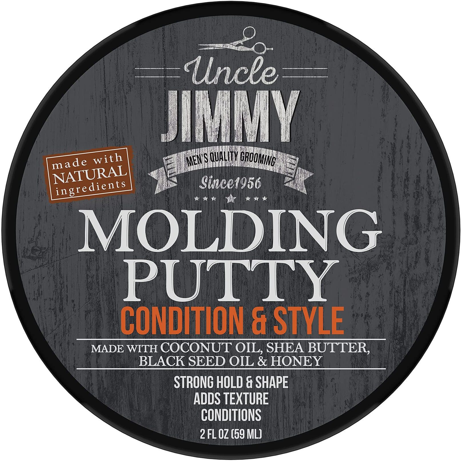 Uncle Jimmy Products Molding Putty Flexible Hold, No Shine, Sculpting & Styling Putty, Long Lasting Definition & Texture, No Flakes, All Hair Types 2 Fl Oz