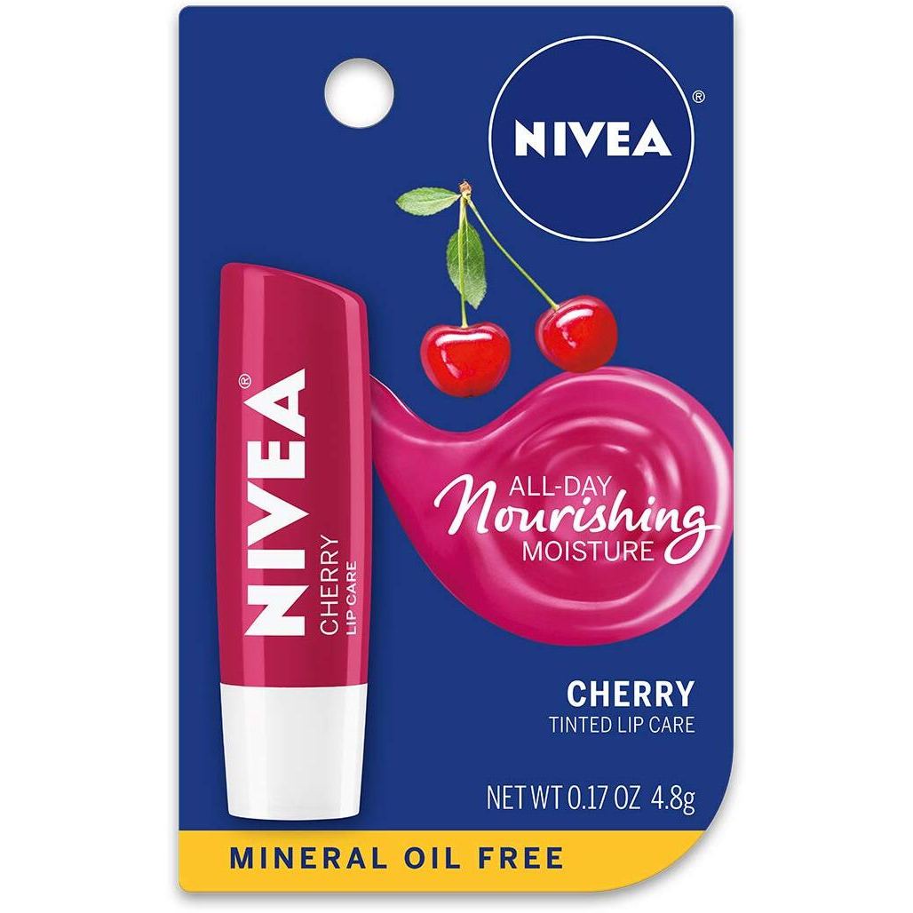 NIVEA Cherry Lip Care - Tinted Red for Beautiful, Moisturized Lips - .17 oz. Stick