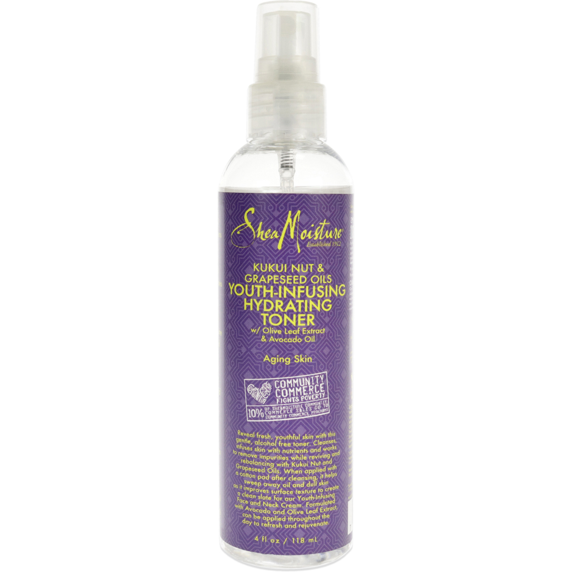 Kukui Nut & Grapeseed Oils Youth-Infusing Hydrating Toner by Shea Moisture for Unisex - 4 oz Toner