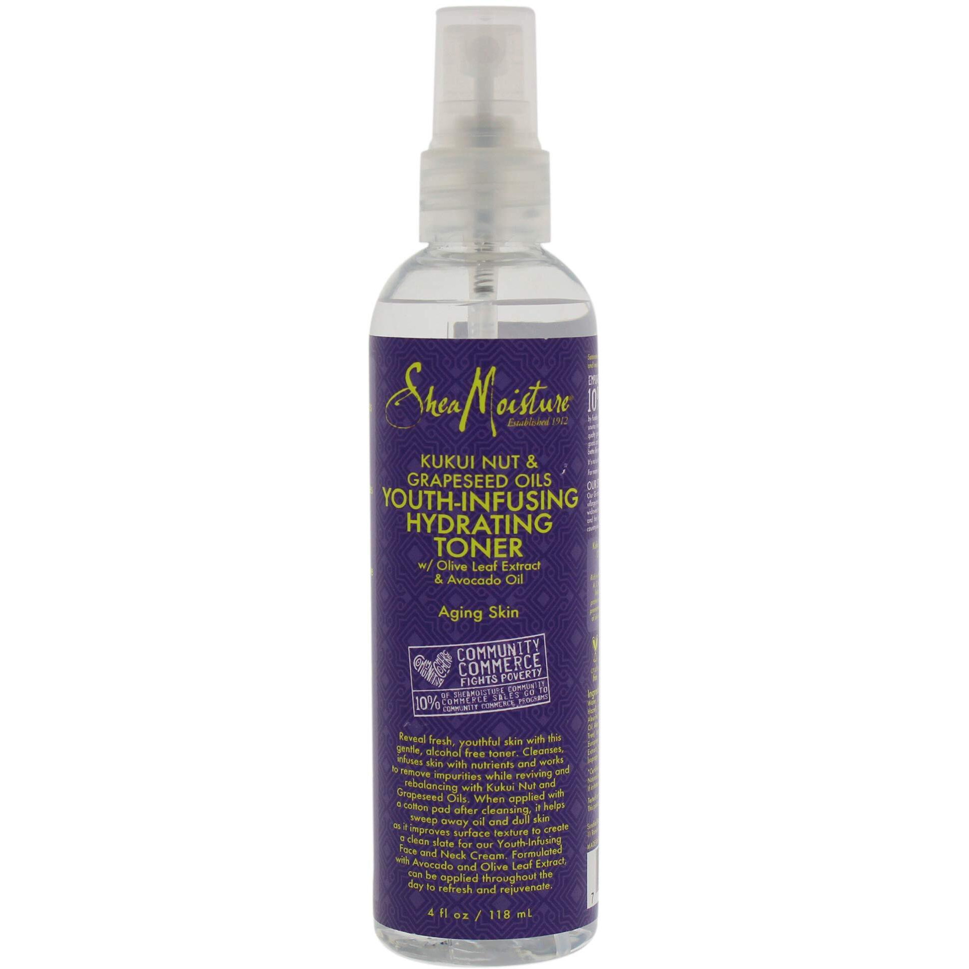 Kukui Nut & Grapeseed Oils Youth-Infusing Hydrating Toner by Shea Moisture for Unisex - 4 oz Toner