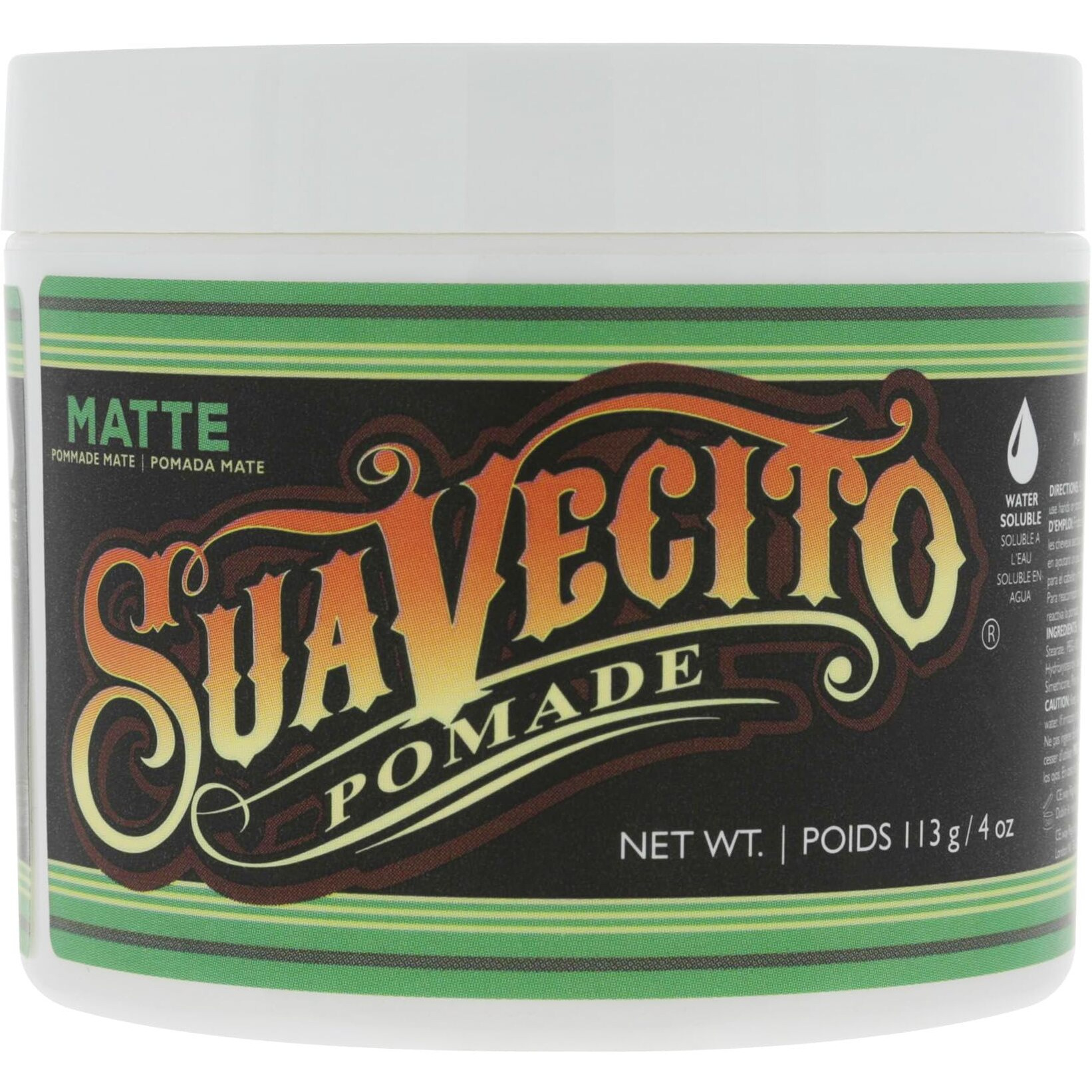 Suavecito Pomade Matte (Shine-Free) Formula 4 oz, 1 Pack - Medium Hold Hair Pomade For Men - Low Shine Hair Paste For Natural Texture Hairstyles