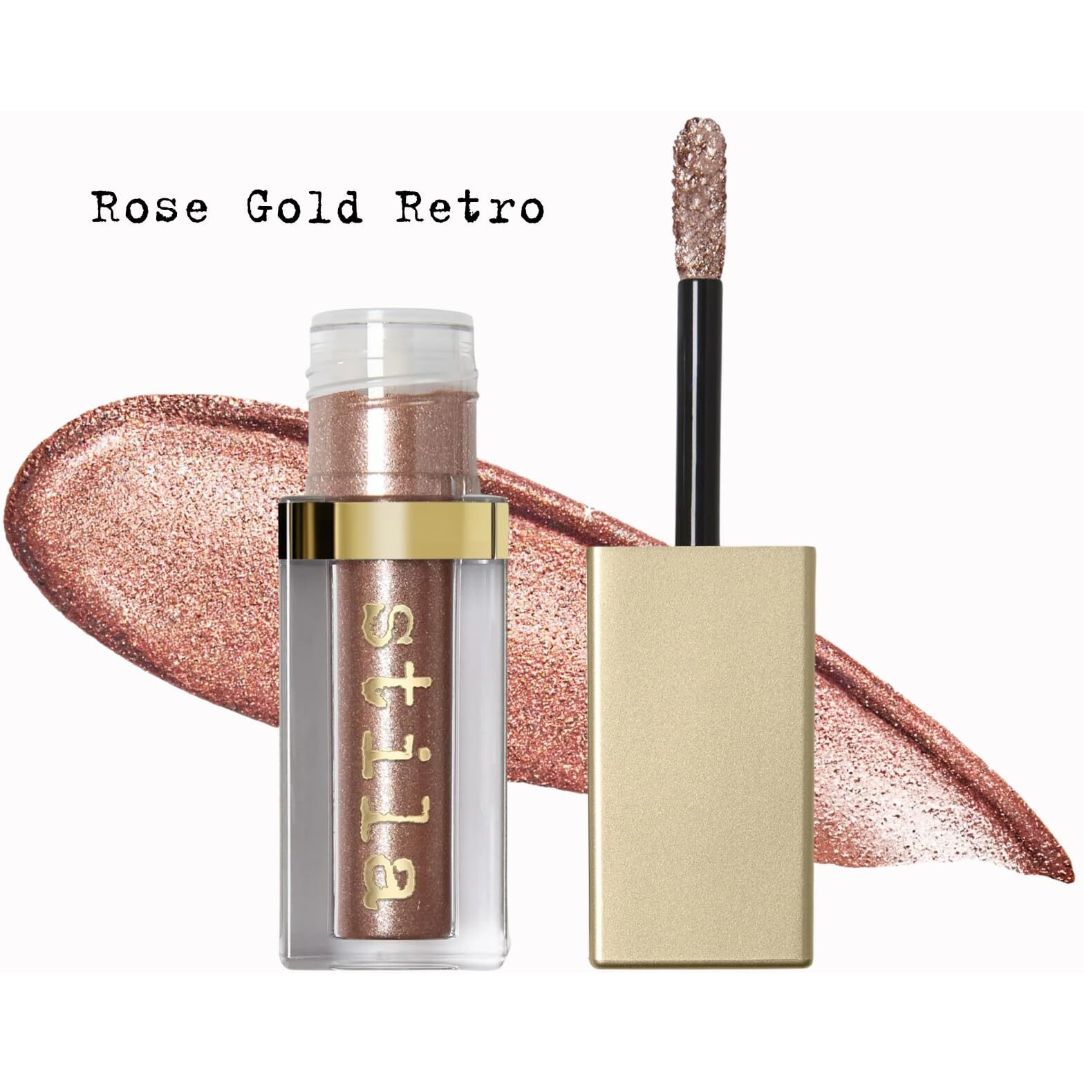 Glitter and Glow Liquid Eye Shadow - Rose Gold Retro by Stila for Women - 0.153 oz Eye Shadow