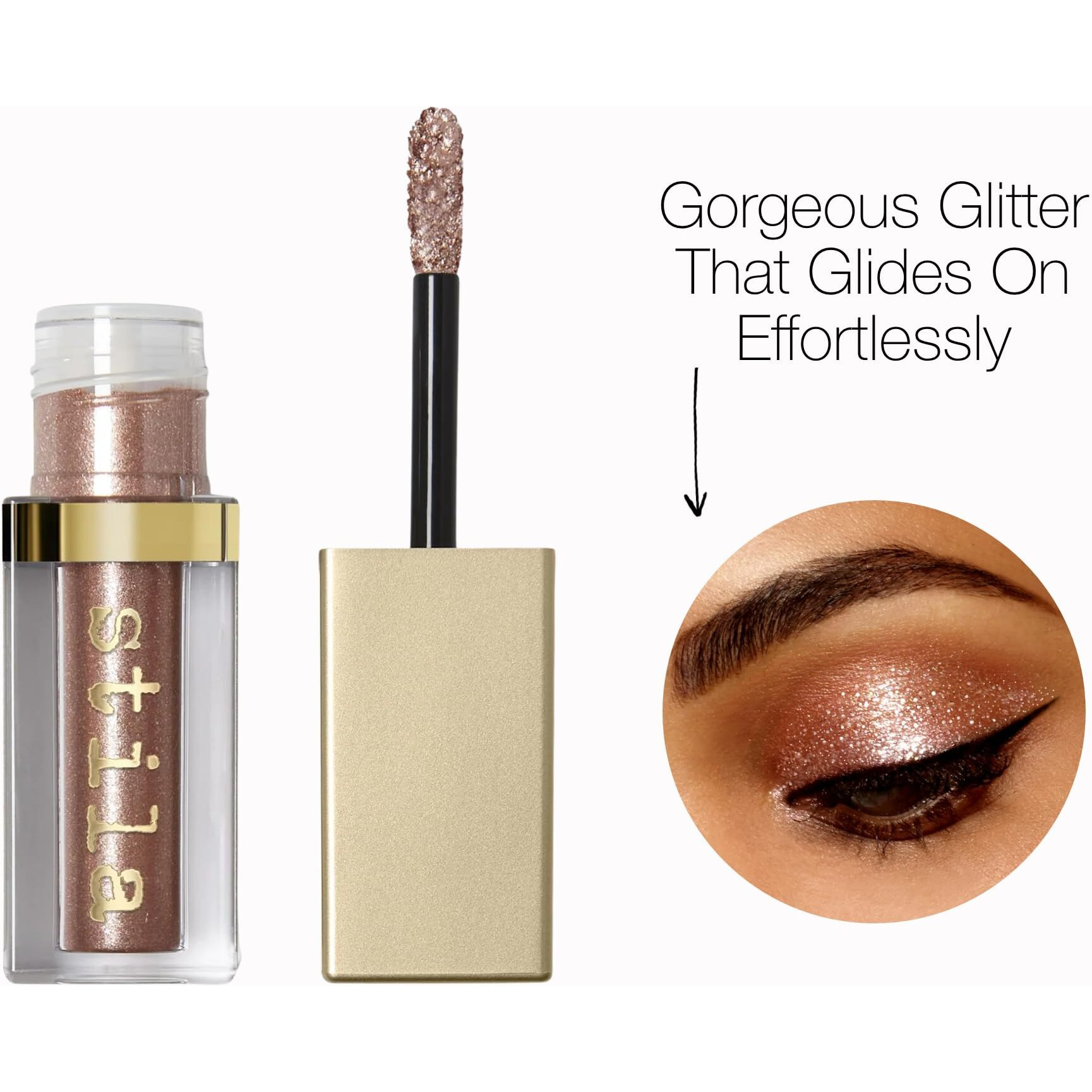 Glitter and Glow Liquid Eye Shadow - Rose Gold Retro by Stila for Women - 0.153 oz Eye Shadow
